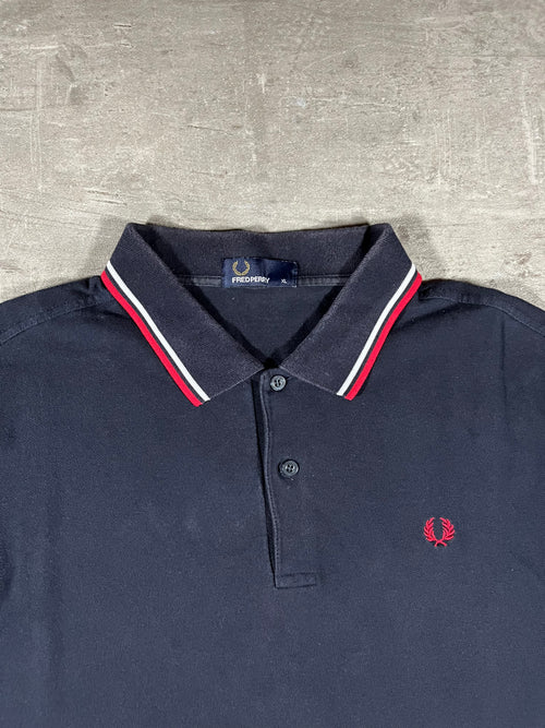 Fred Perry Poloshirt Schwarz/ Weiß/ Rot XL