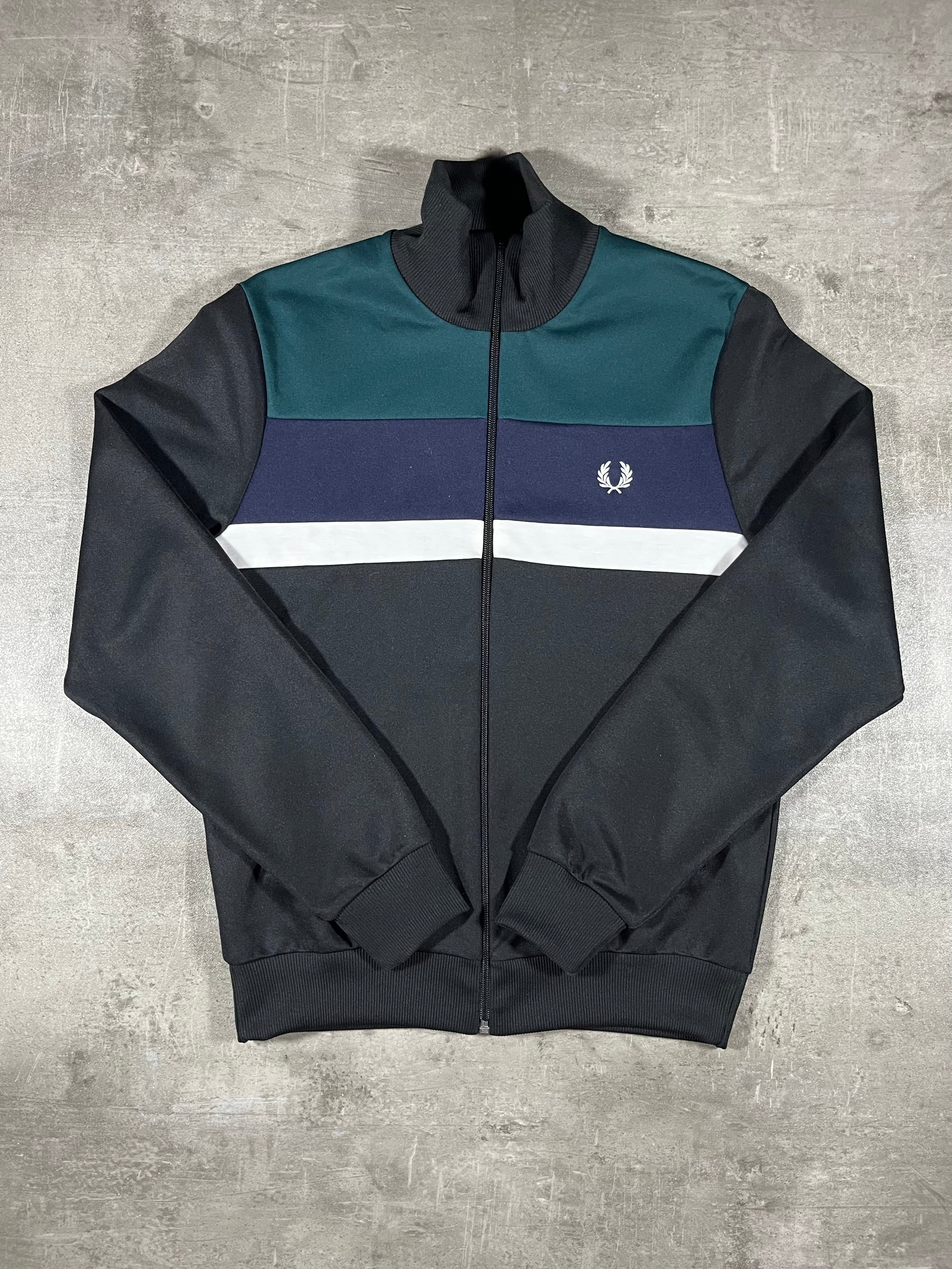 Fred Perry Trainingsjacke Schwarz/Grün/ Navy S