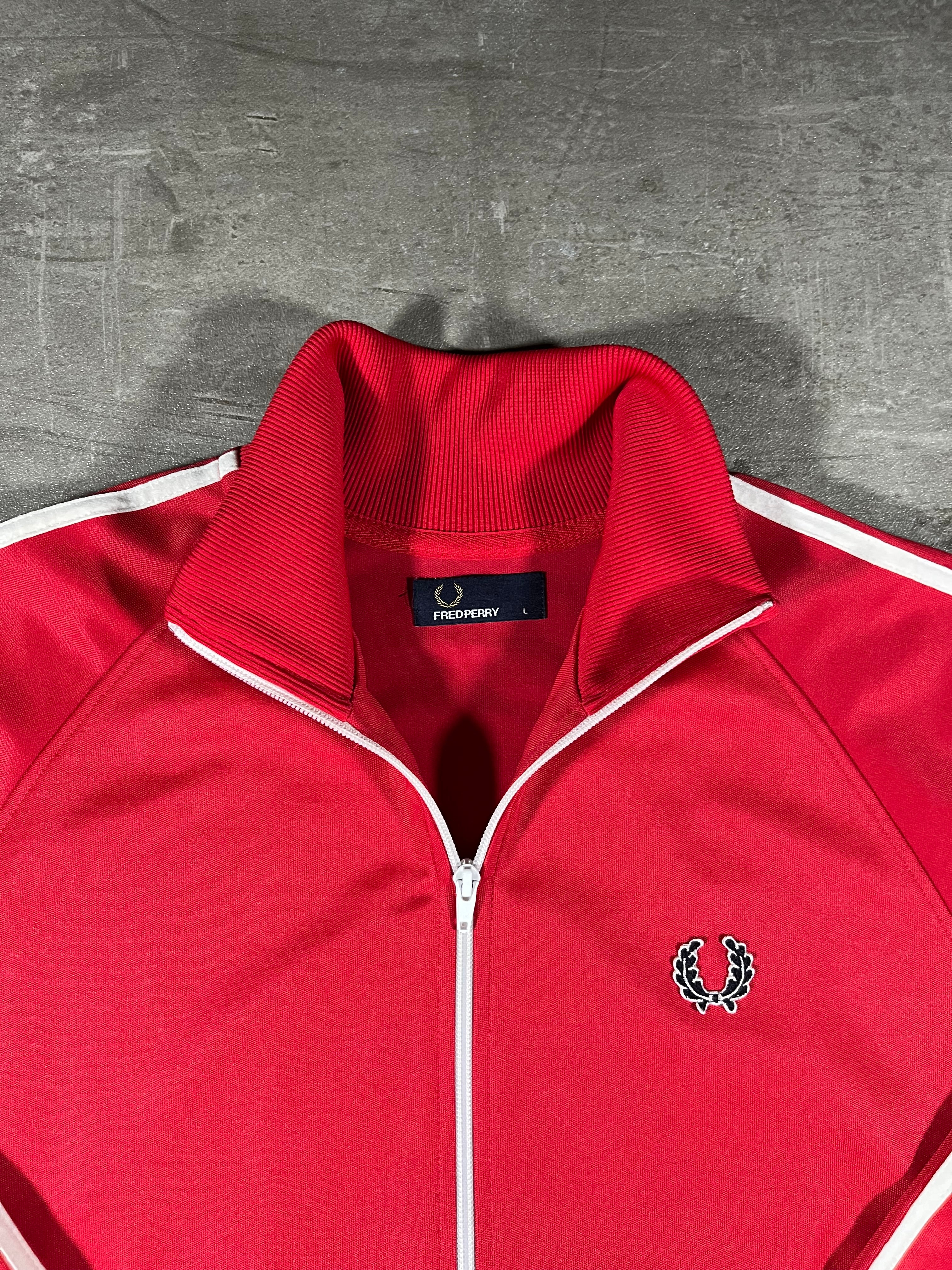 Fred Perry Vintage Trainingsjacke Taped Rot L