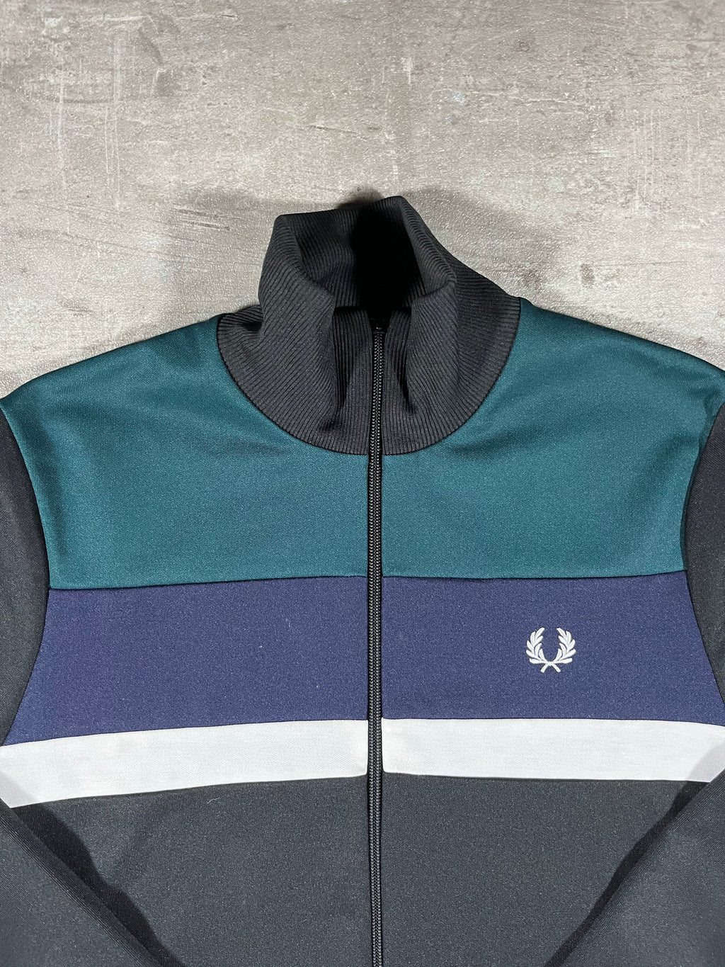 Fred Perry Trainingsjacke Schwarz/Grün/ Navy S
