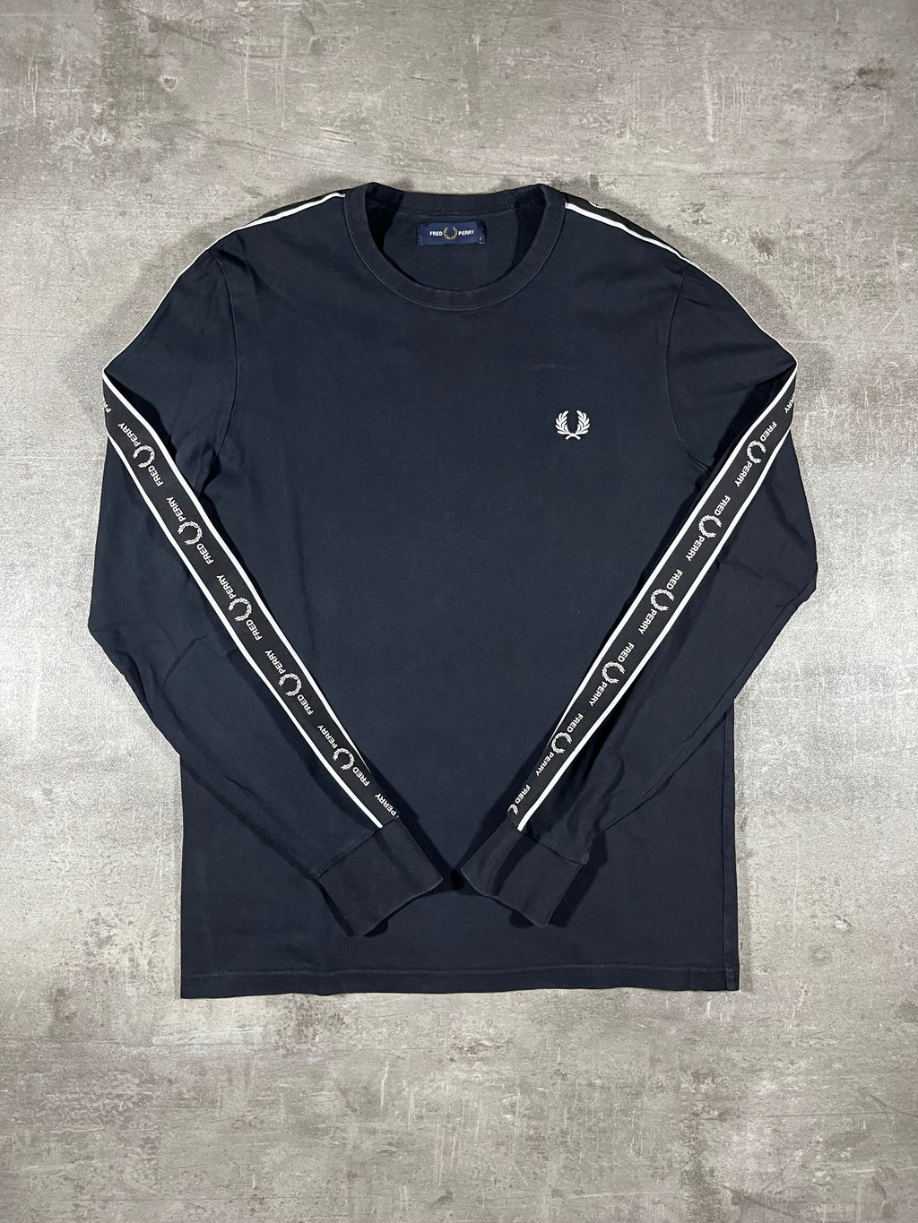 Fred Perry Langarmshirt Taped Schwarz S