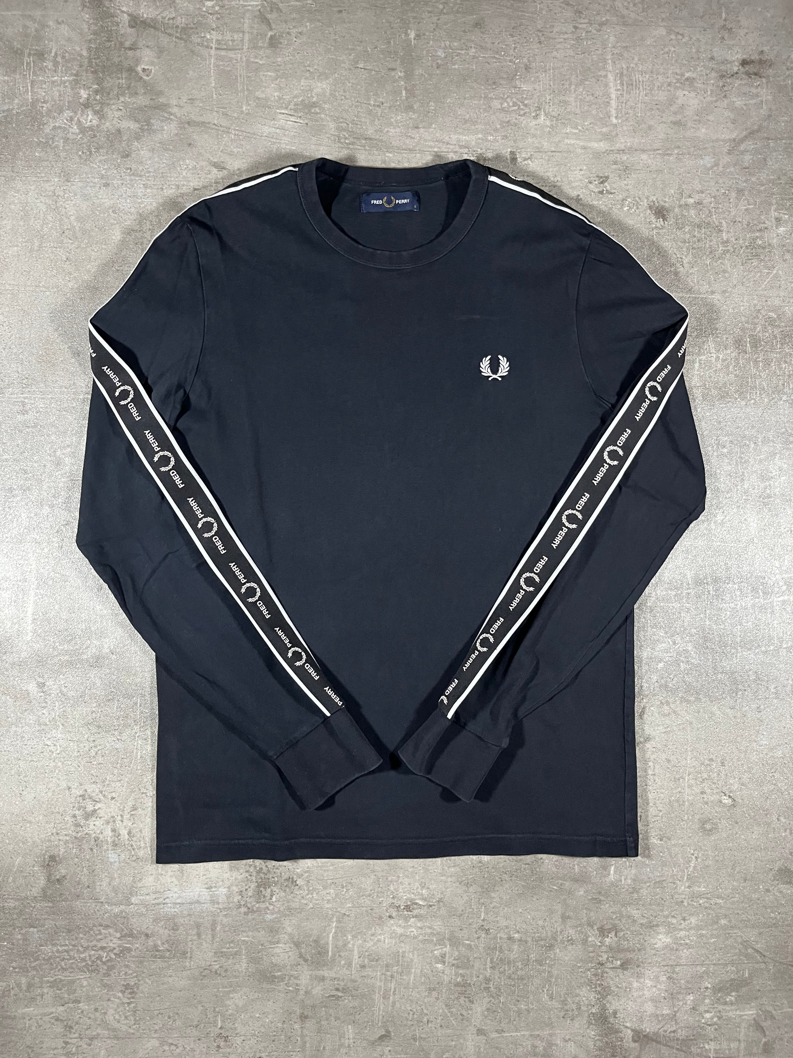Fred Perry Langarmshirt Taped Schwarz S