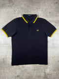 Fred Perry Poloshirt Schwarz/ Gelb M
