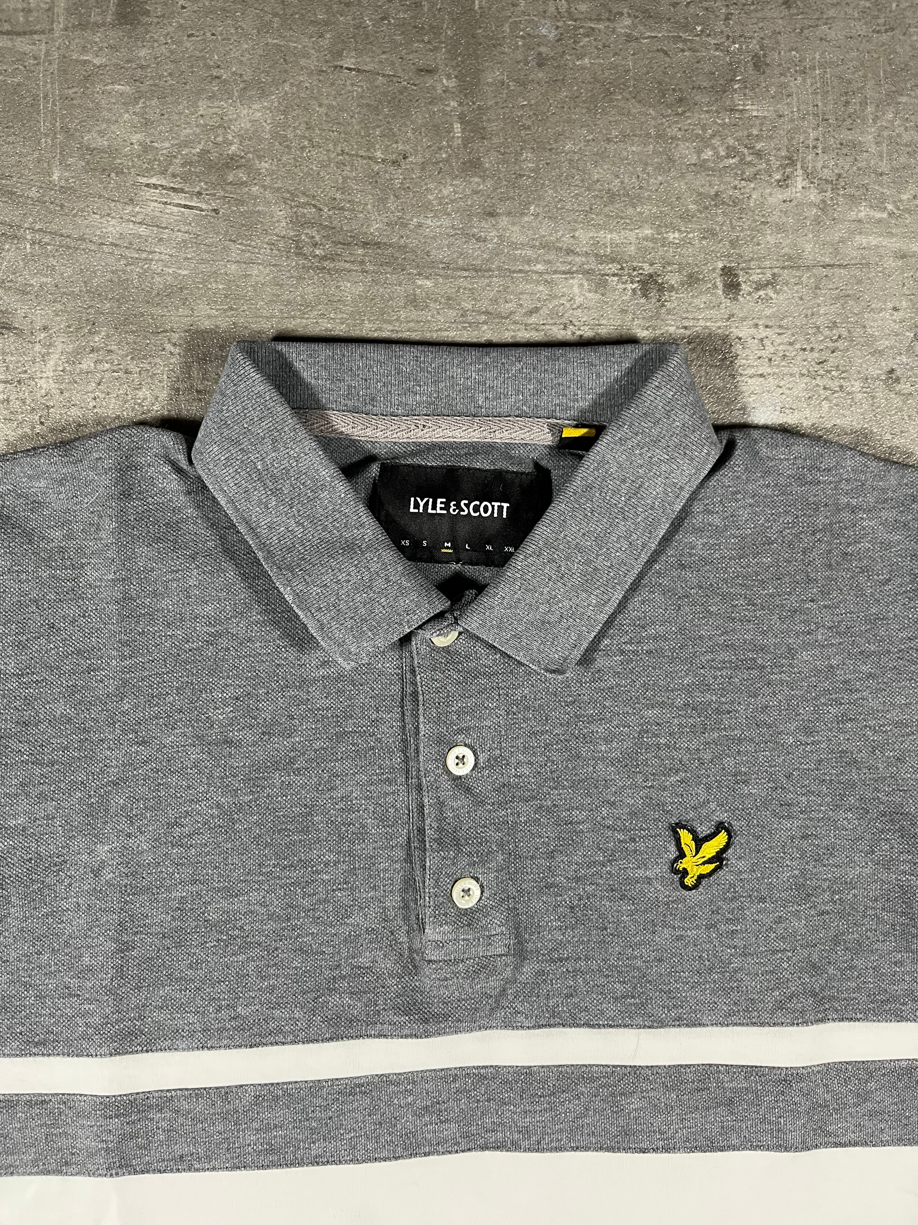Lyle & Scott Poloshirt Grau/ Weiß M