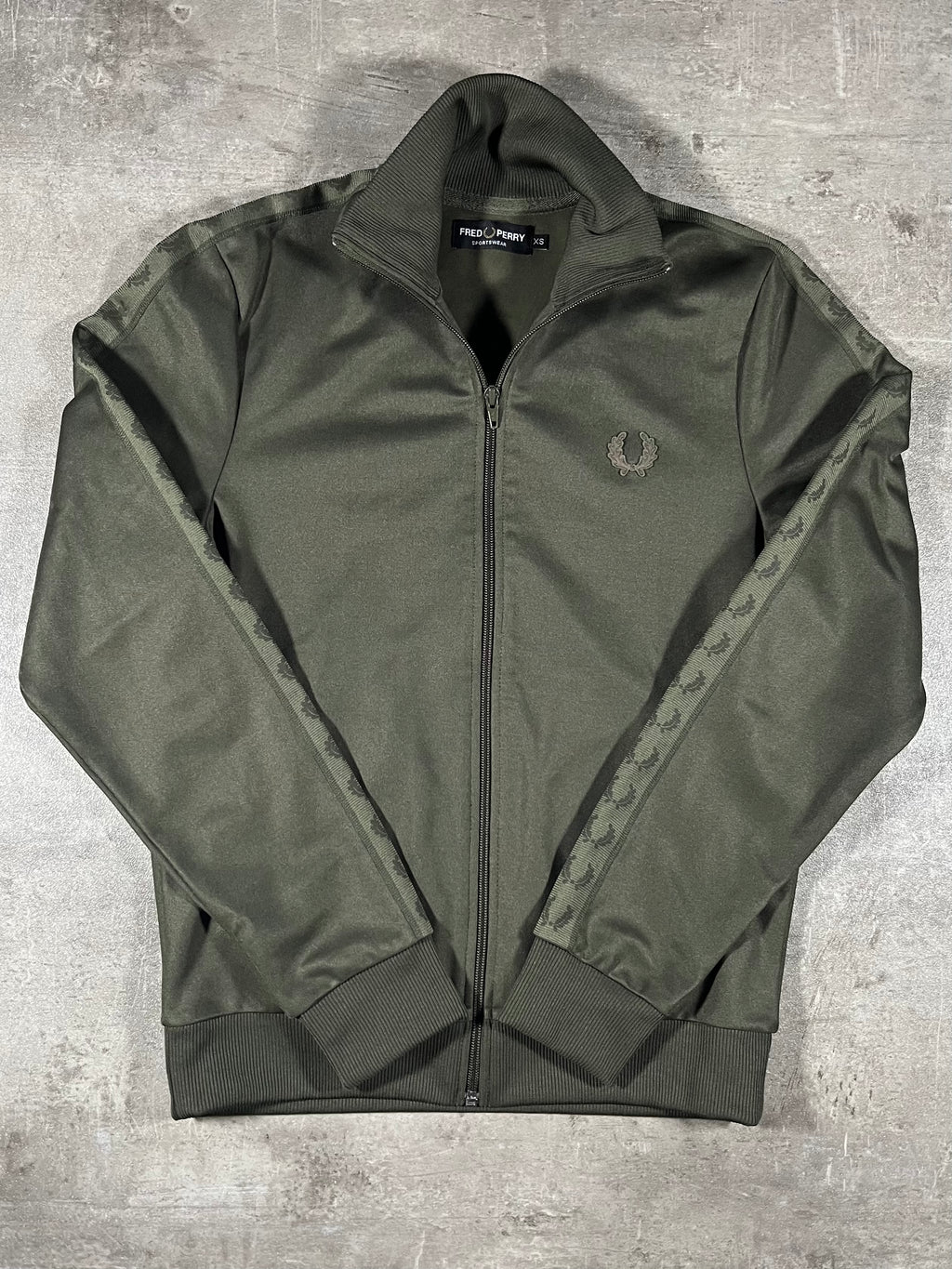 Fred Perry Vintage Trainingsjacke Taped Khaki XS