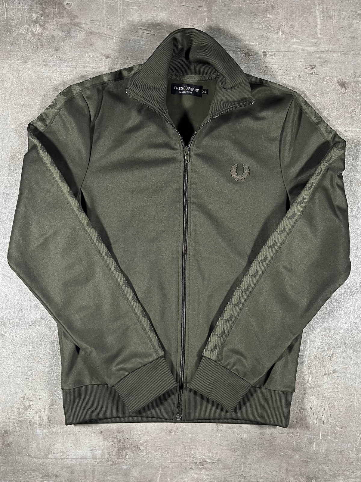 Fred Perry Vintage Trainingsjacke Taped Khaki XS