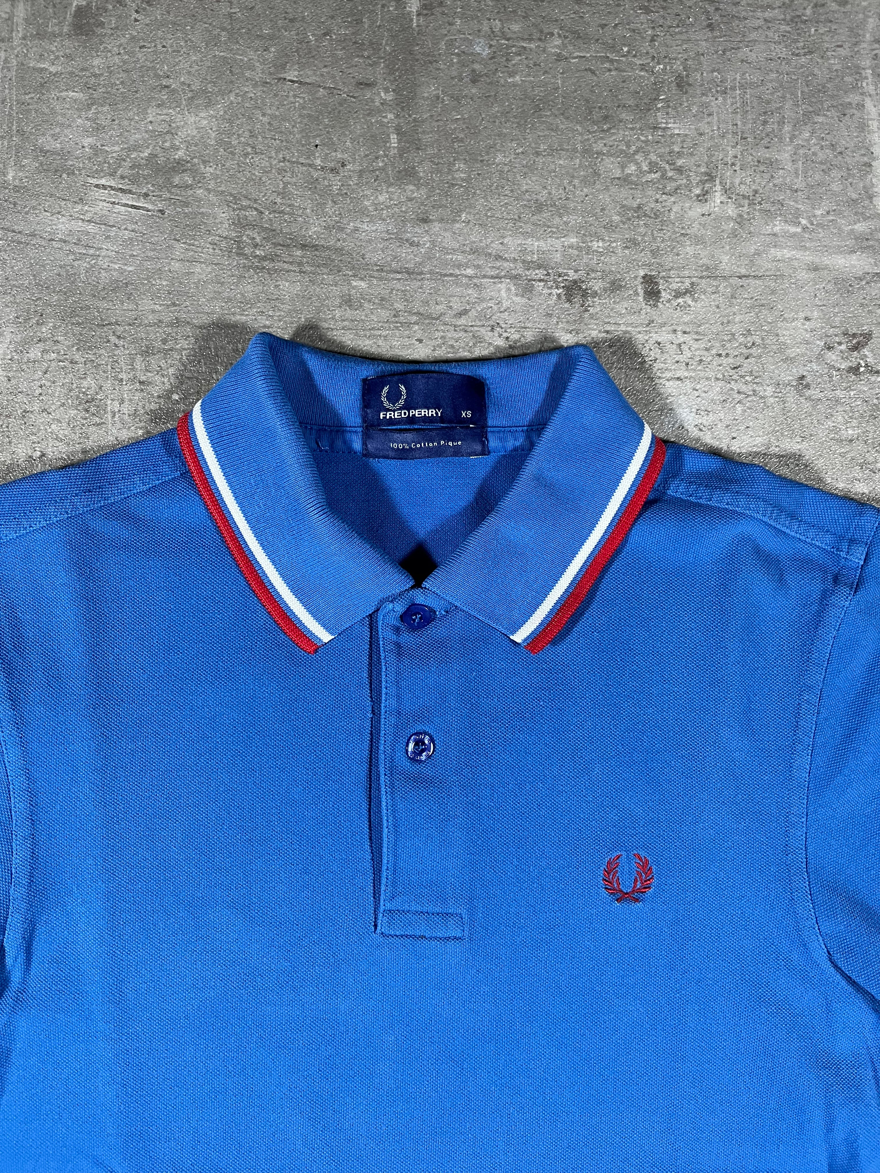 Fred Perry Poloshirt Blau/ Weiß/ Rot XS