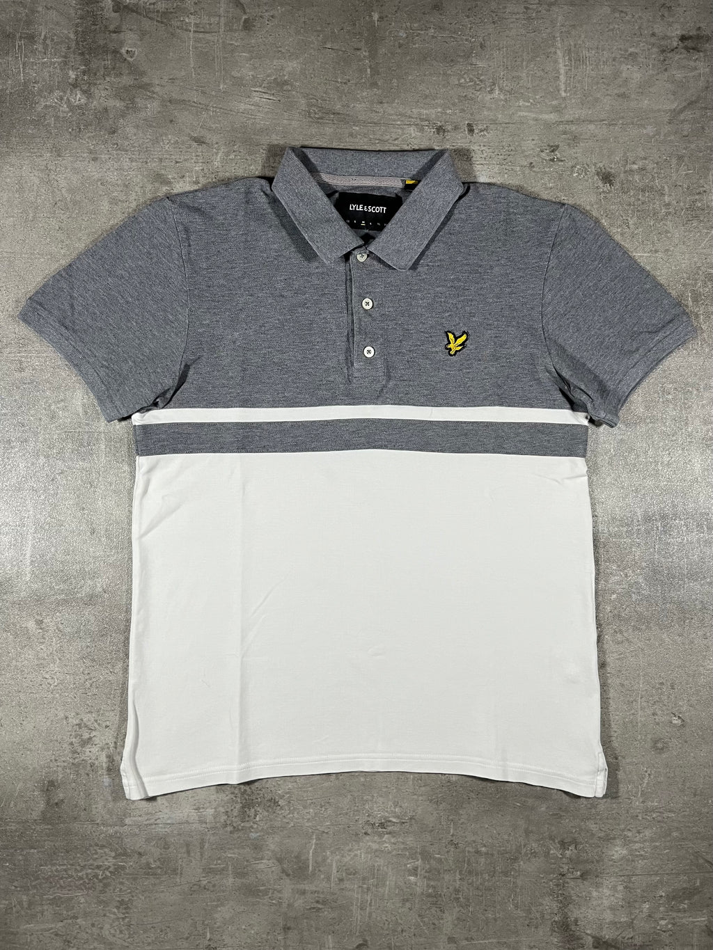 Lyle & Scott Poloshirt Grau/ Weiß M