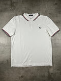 Fred Perry Poloshirt Weiß/ Rot/ Schwarz XL