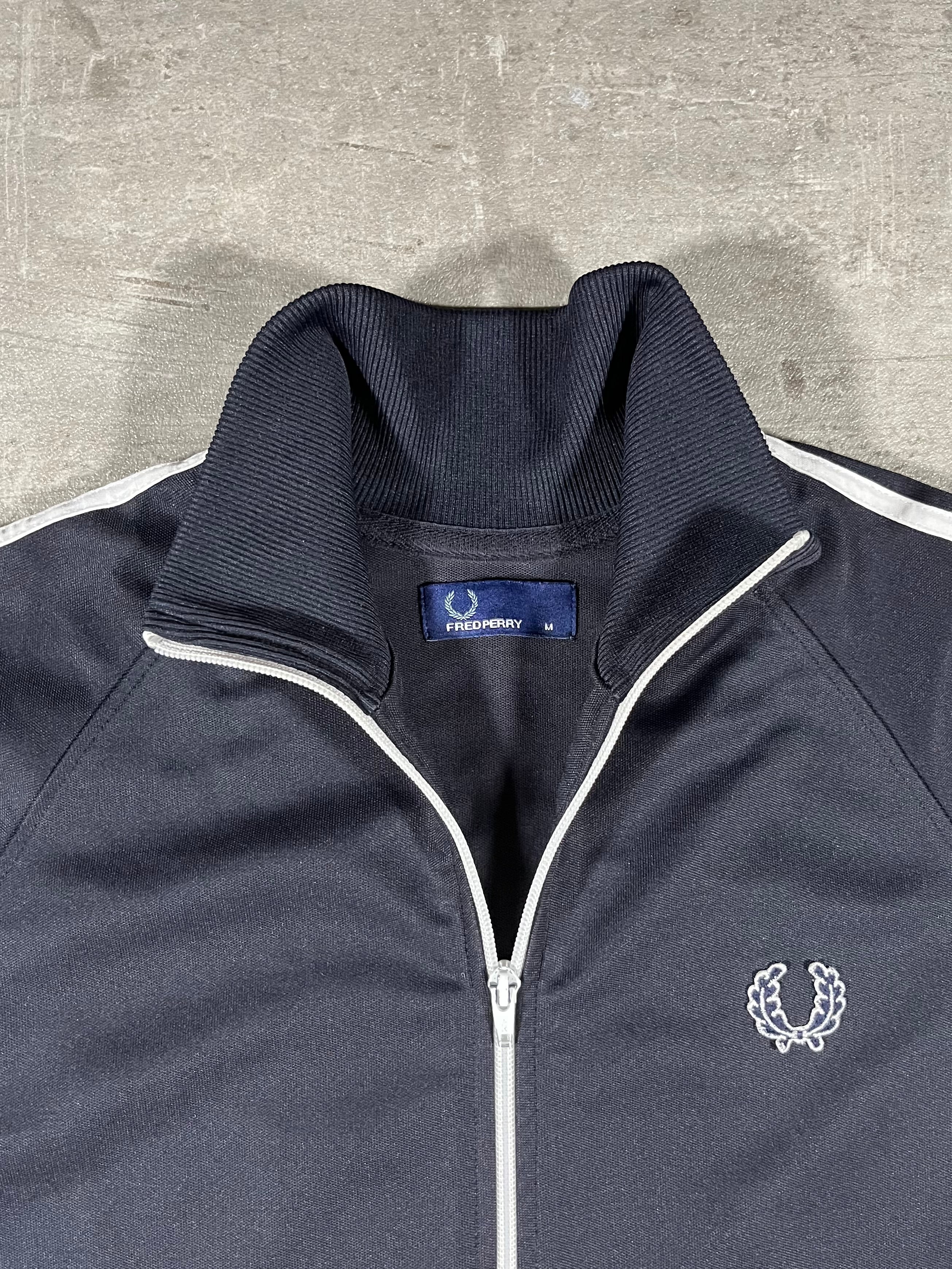 Fred Perry Vintage Trainingsjacke Taped Schwarz M