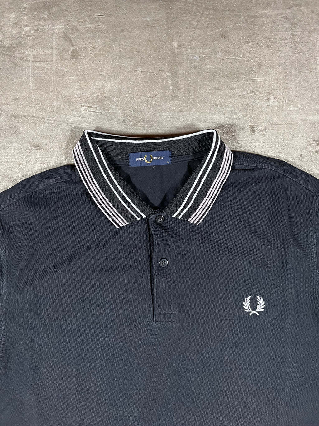 Fred Perry Poloshirt Schwarz/ Weiß L