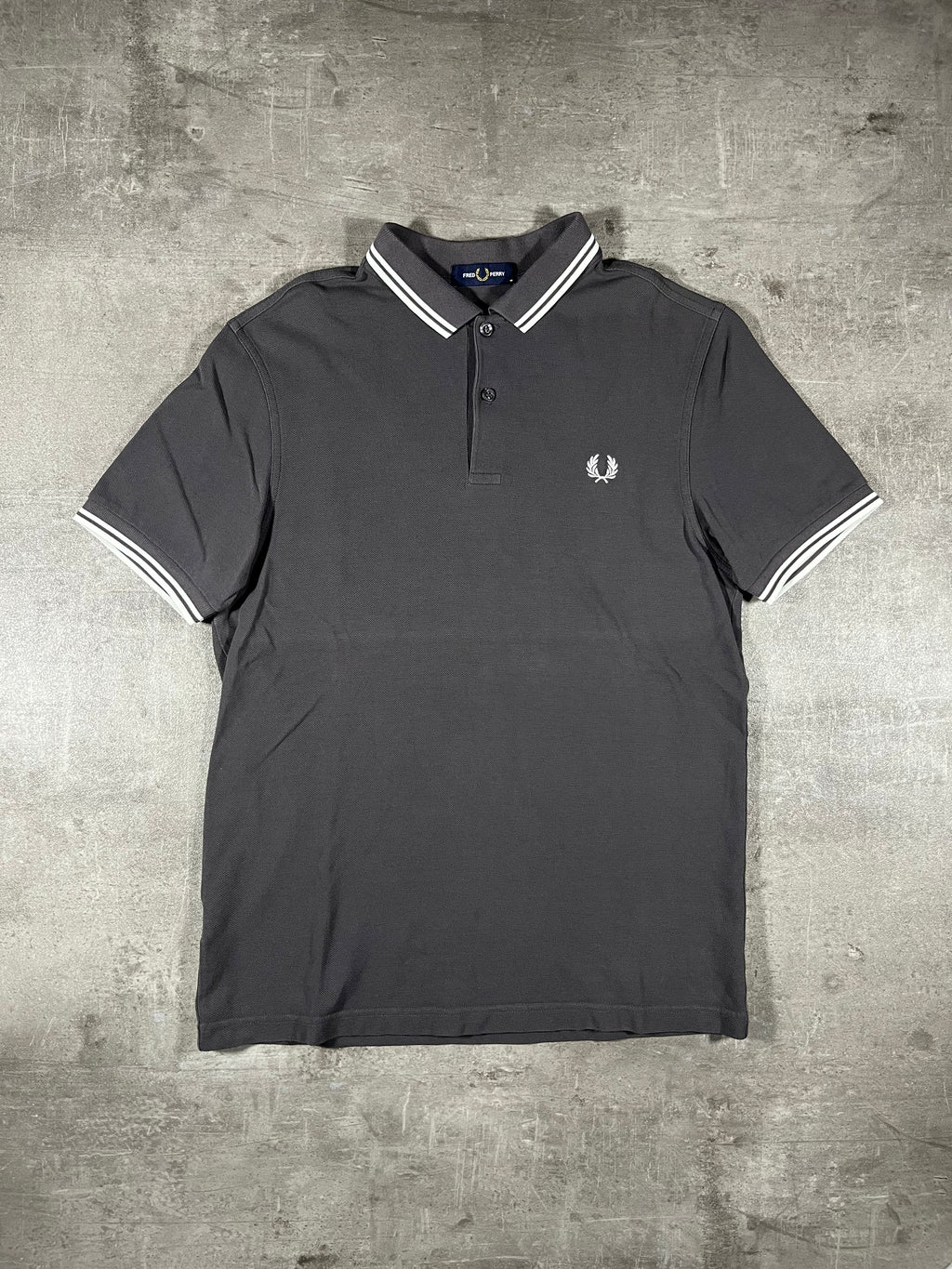 Fred Perry Poloshirt Grau/ Weiß M
