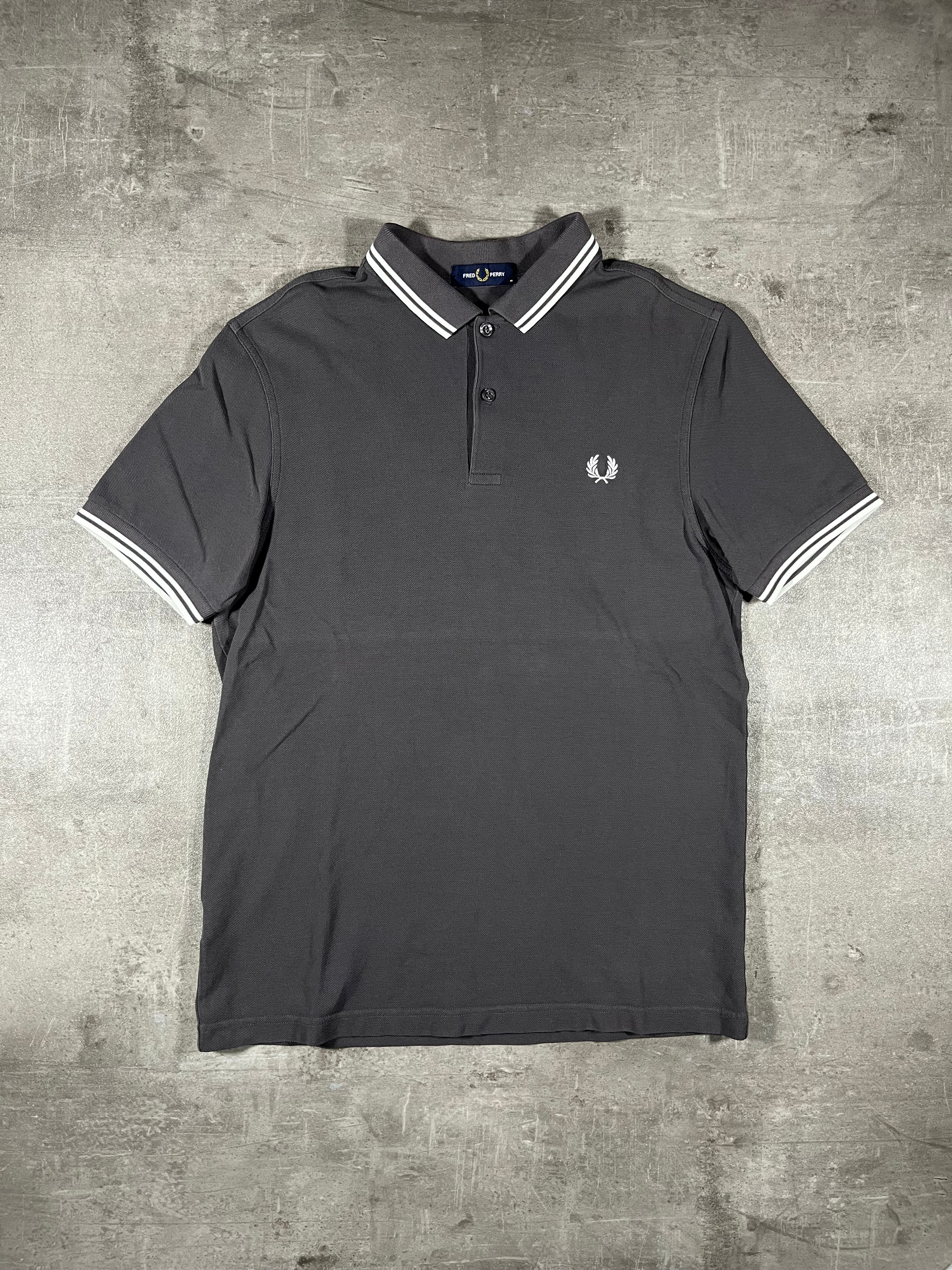 Fred Perry Poloshirt Grau/ Weiß M