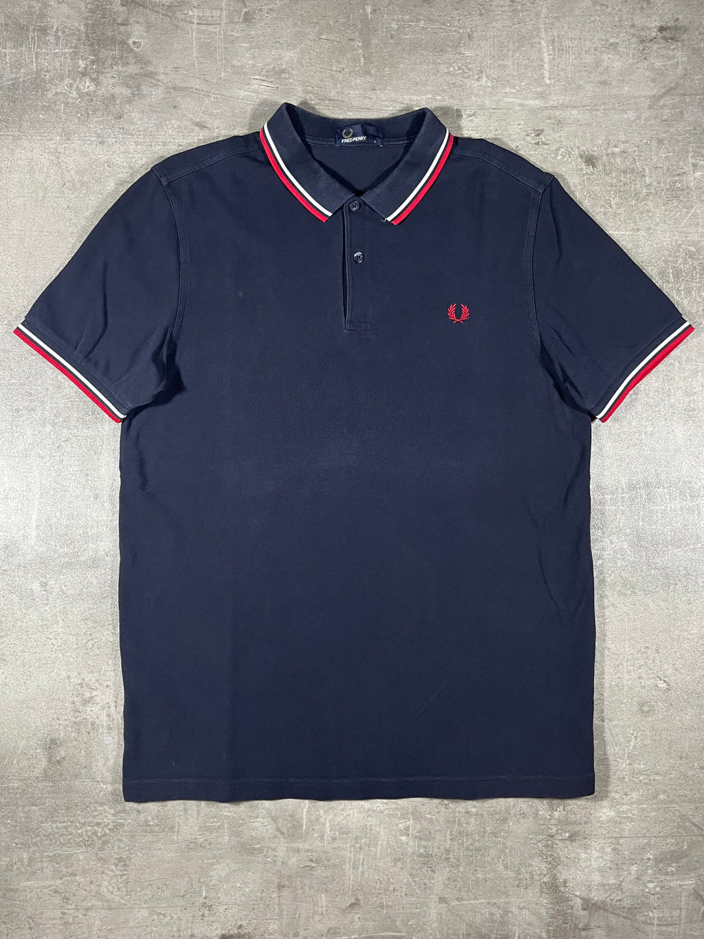 Fred Perry Poloshirt Schwarz/ Weiß/ Rot L
