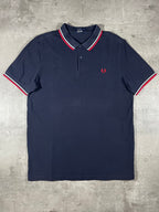 Fred Perry Poloshirt Schwarz/ Weiß/ Rot L