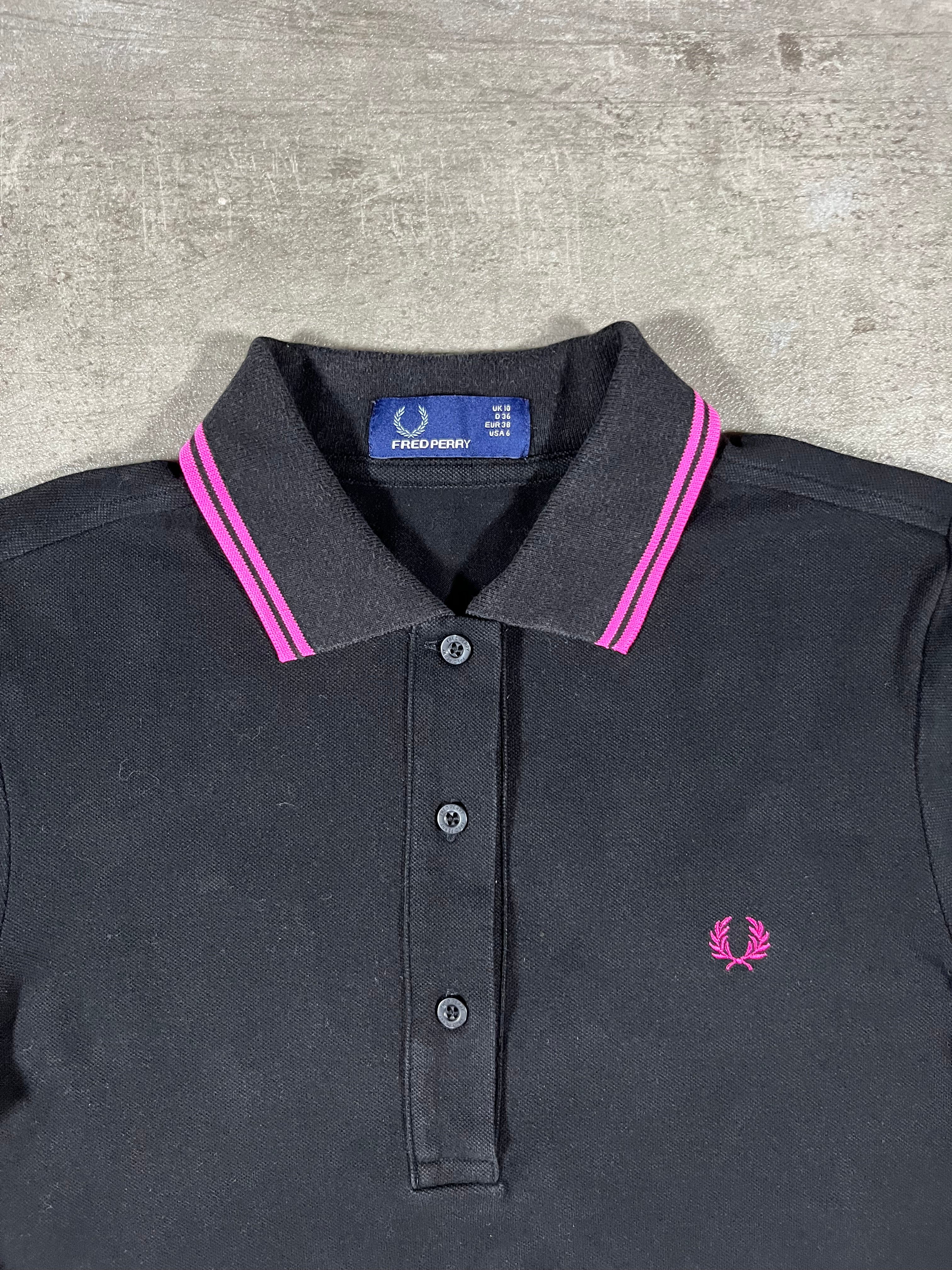 Fred Perry Poloshirt Schwarz/ Pink XS Damen
