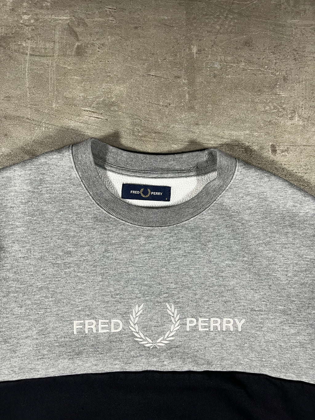 Fred Perry Sweater Schwarz/ Grau S