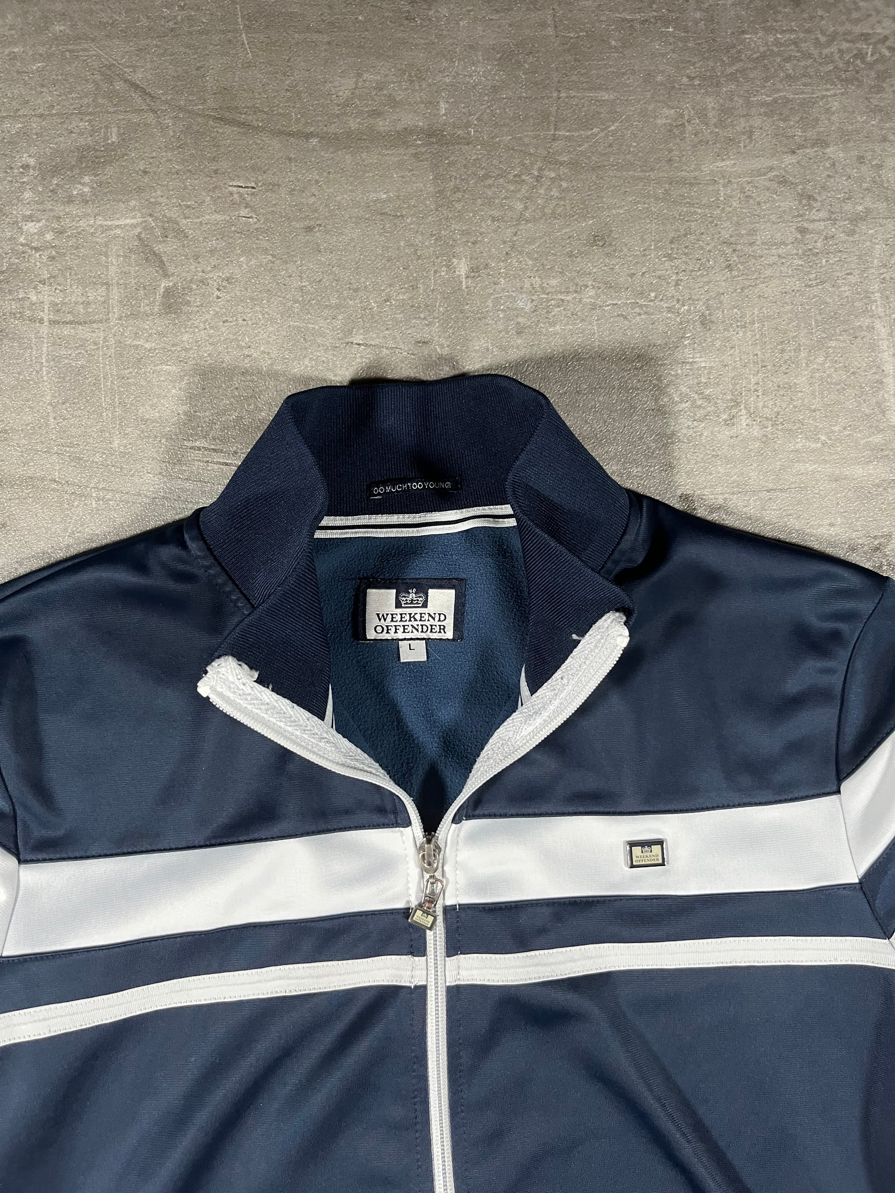 Weekend Offender Vintage Trainingsjacke Blau/ Weiß L
