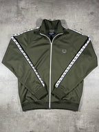 Fred Perry Vintage Trainingsjacke Taped Olivgrün L