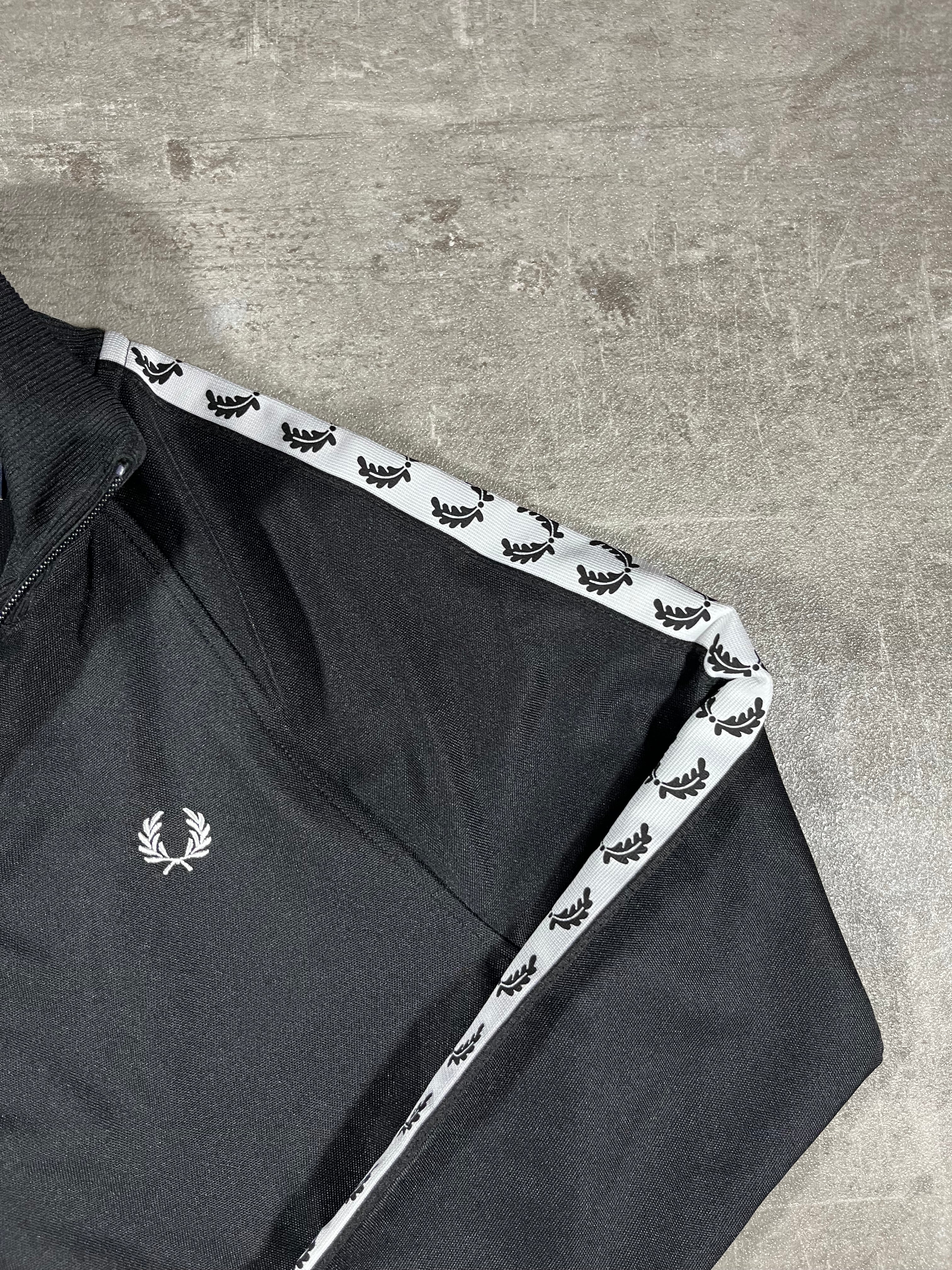 Fred Perry Trainingsjacke Taped Schwarz S Damen