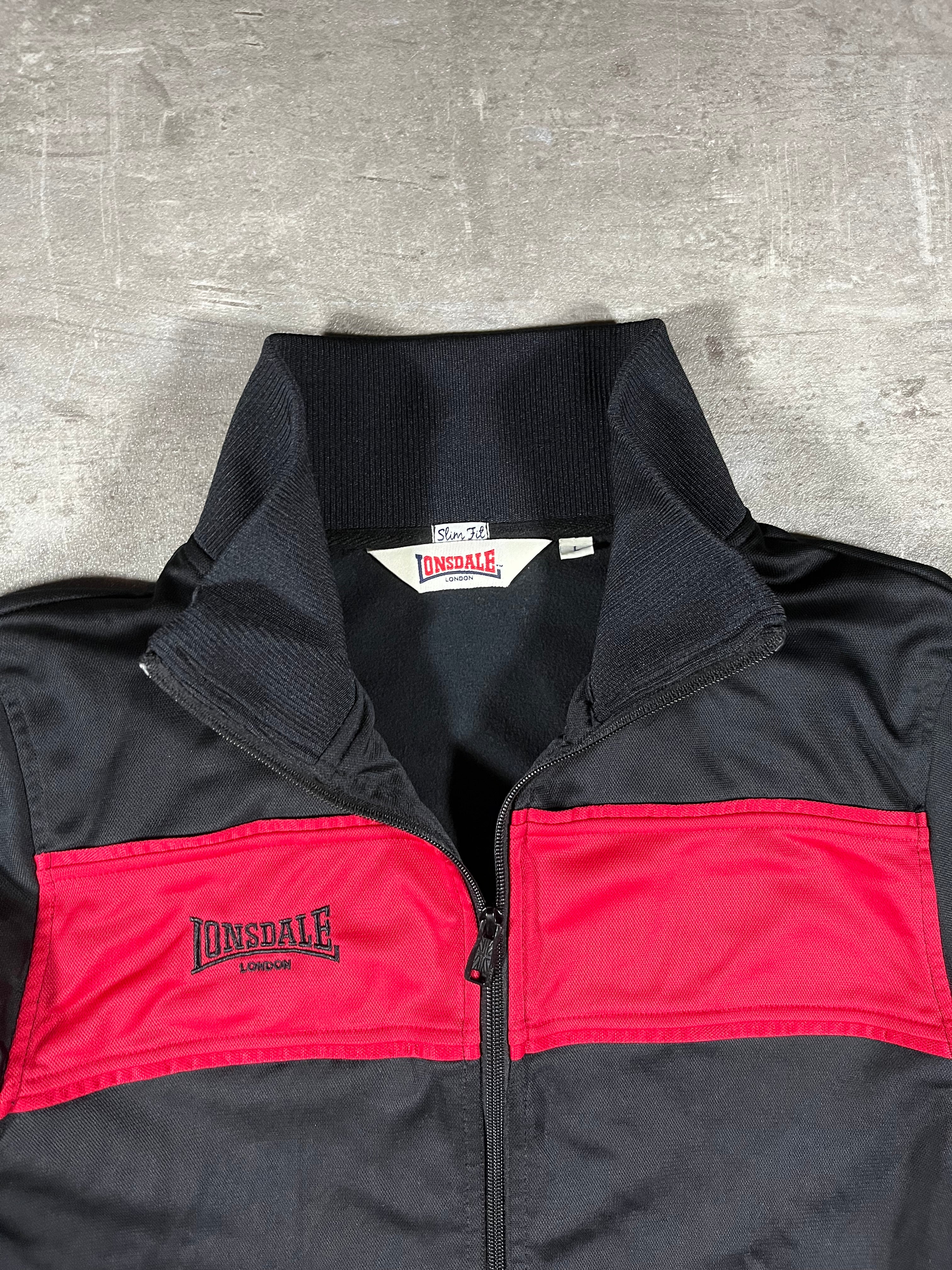 Lonsdale Trainingsjacke Schwarz/ Rot L