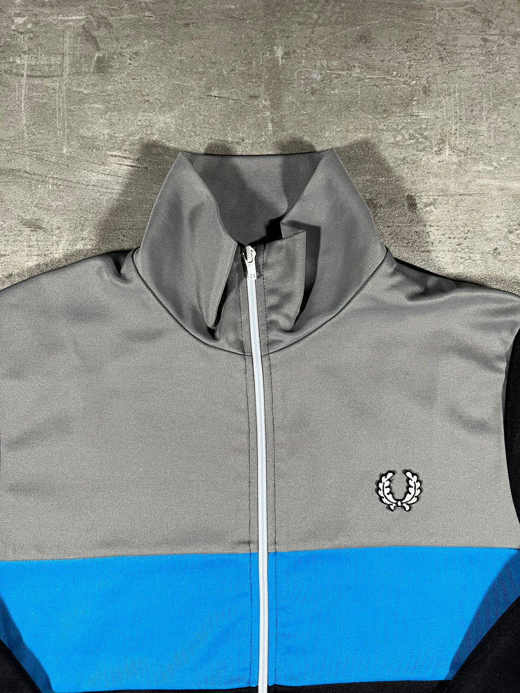 Fred Perry Trainingsjacke Schwarz/ Grau/ Hellblau M