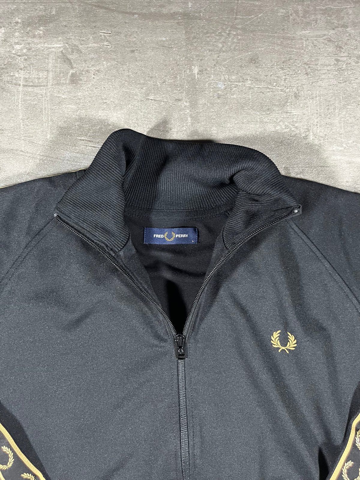 Fred Perry Trainingsjacke Schwarz/ Gold L
