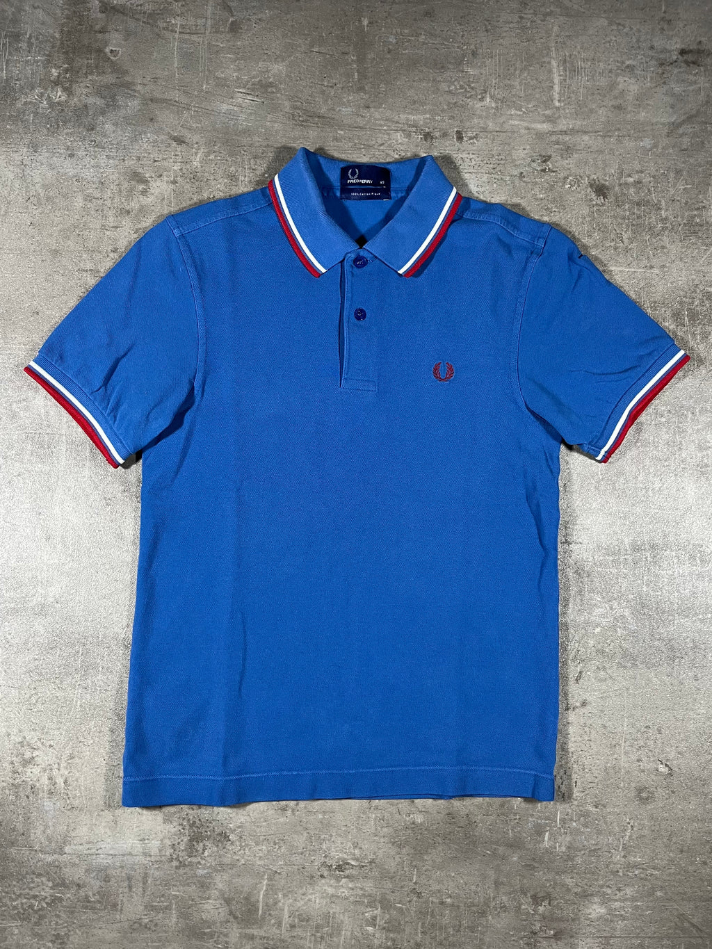 Fred Perry Poloshirt Blau/ Weiß/ Rot XS