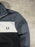 Fred Perry Vintage Trainingsjacke Schwarz/ Weiß/ Grau S
