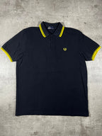 Fred Perry Poloshirt Schwarz/ Gelb XL