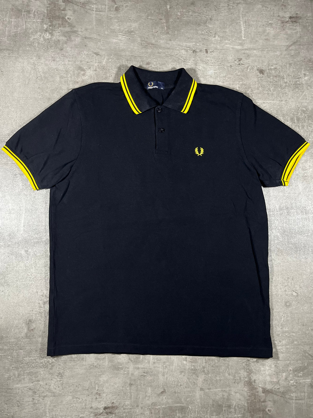 Fred Perry Poloshirt Schwarz/ Gelb XL