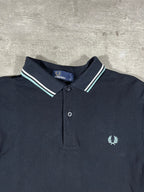 Fred Perry Poloshirt Schwarz/ Weiß/ Hellblau S