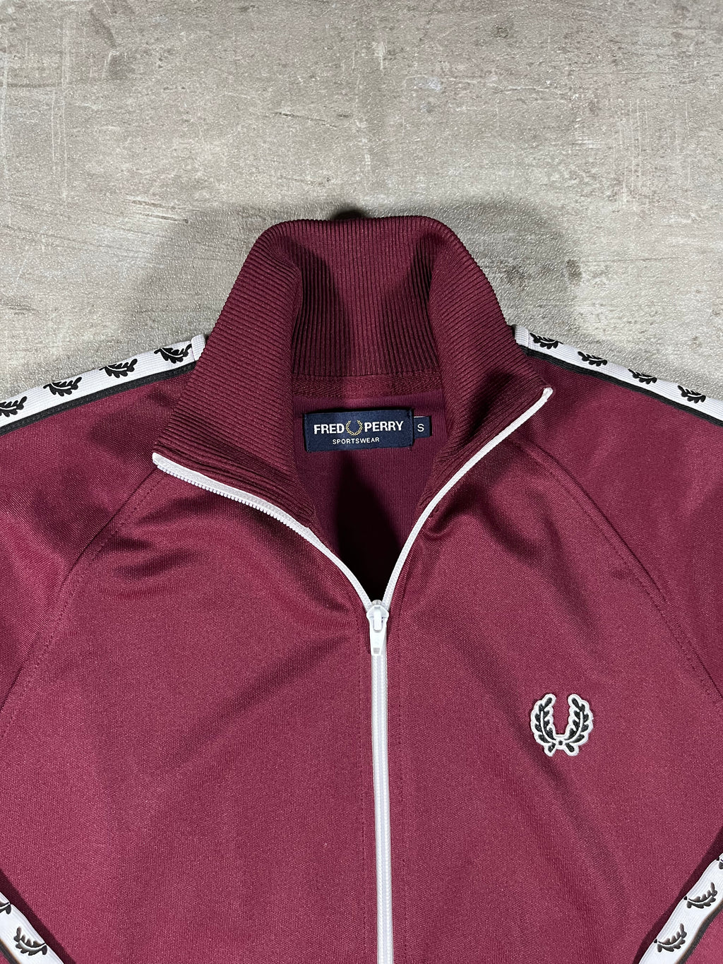 Fred Perry Vintage Trainingsjacke Taped Bordeaux S