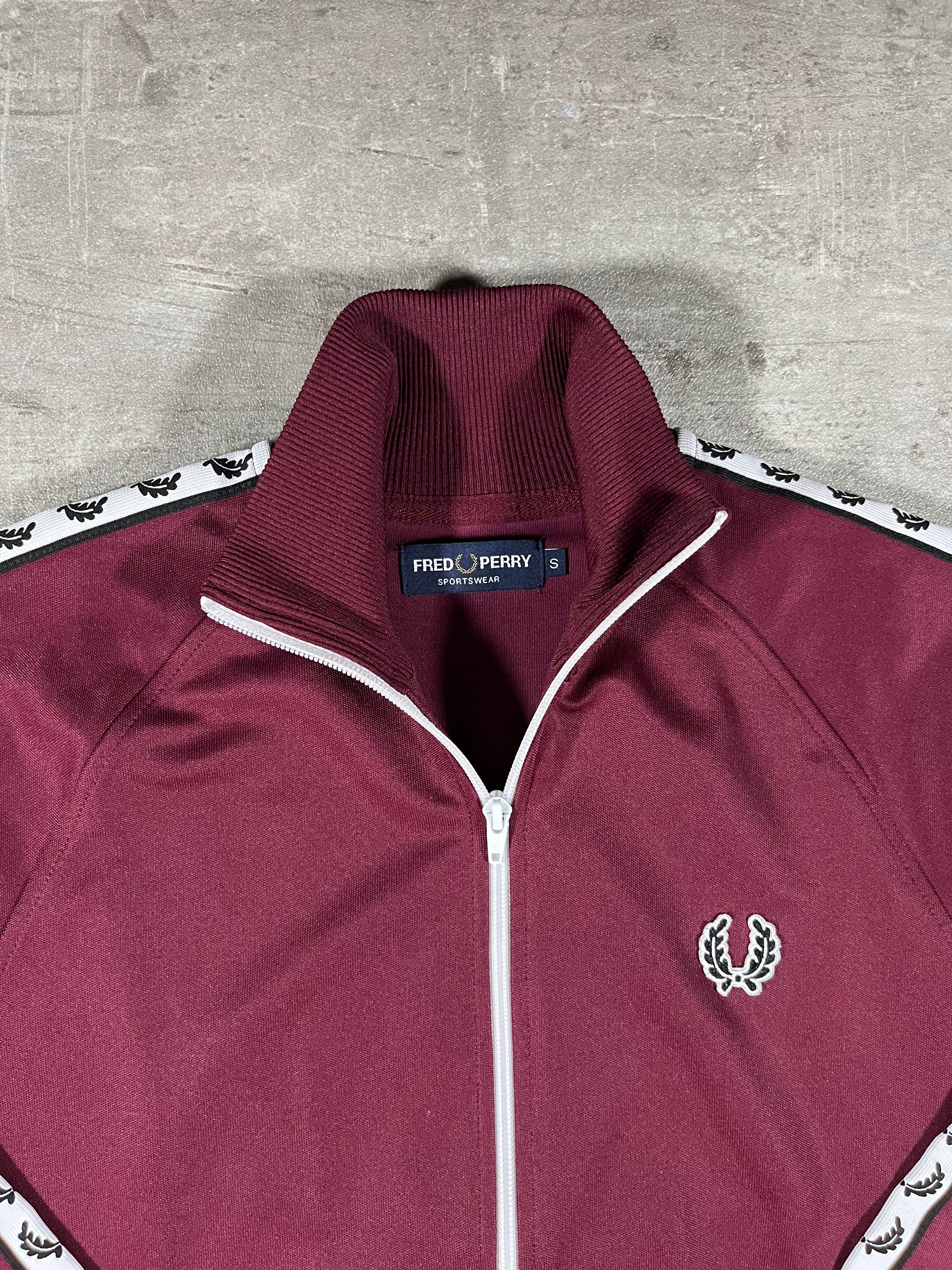 Fred Perry Vintage Trainingsjacke Taped Bordeaux S