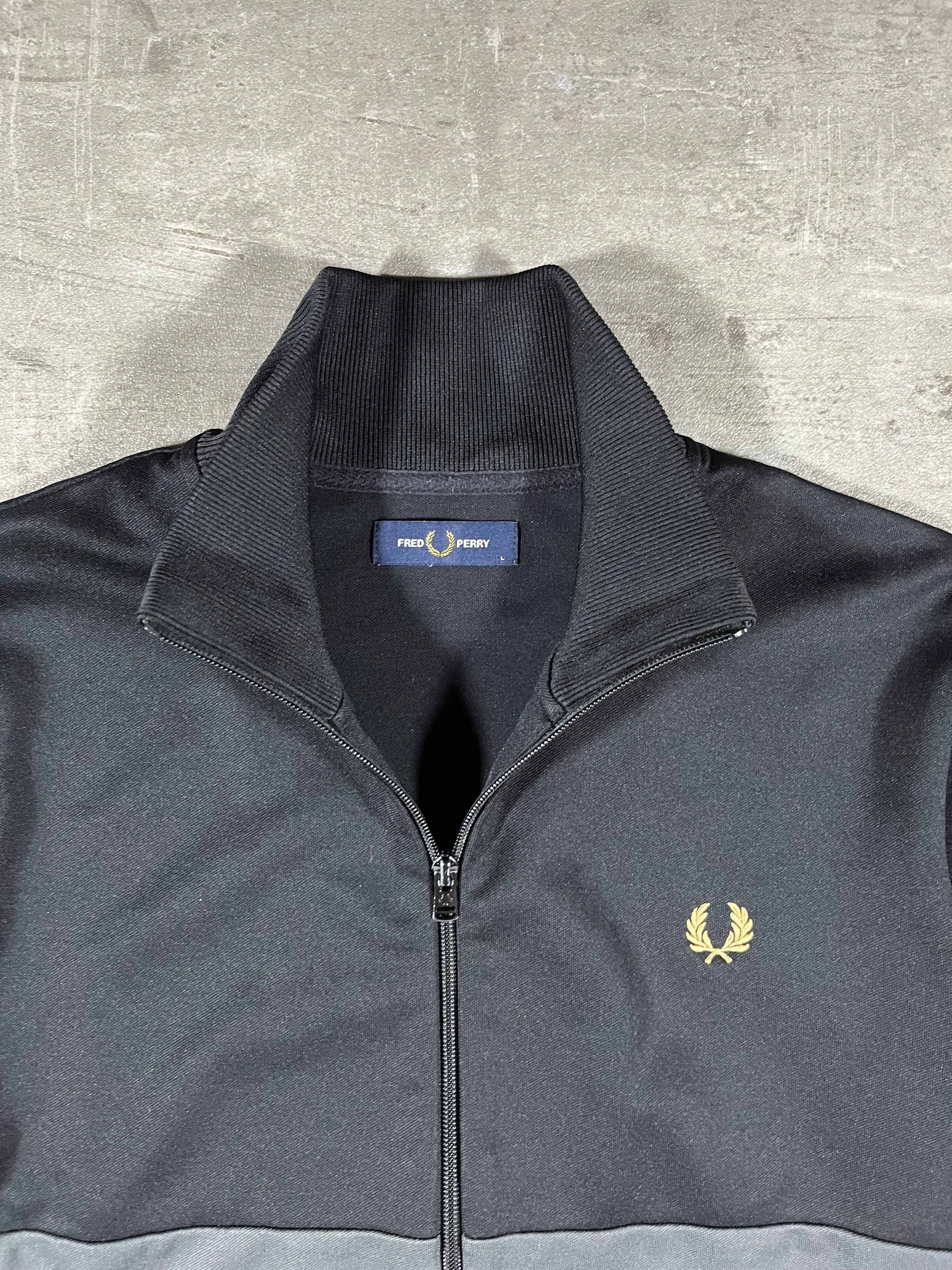 Fred Perry Trainingsjacke Schwarz/ Grau L