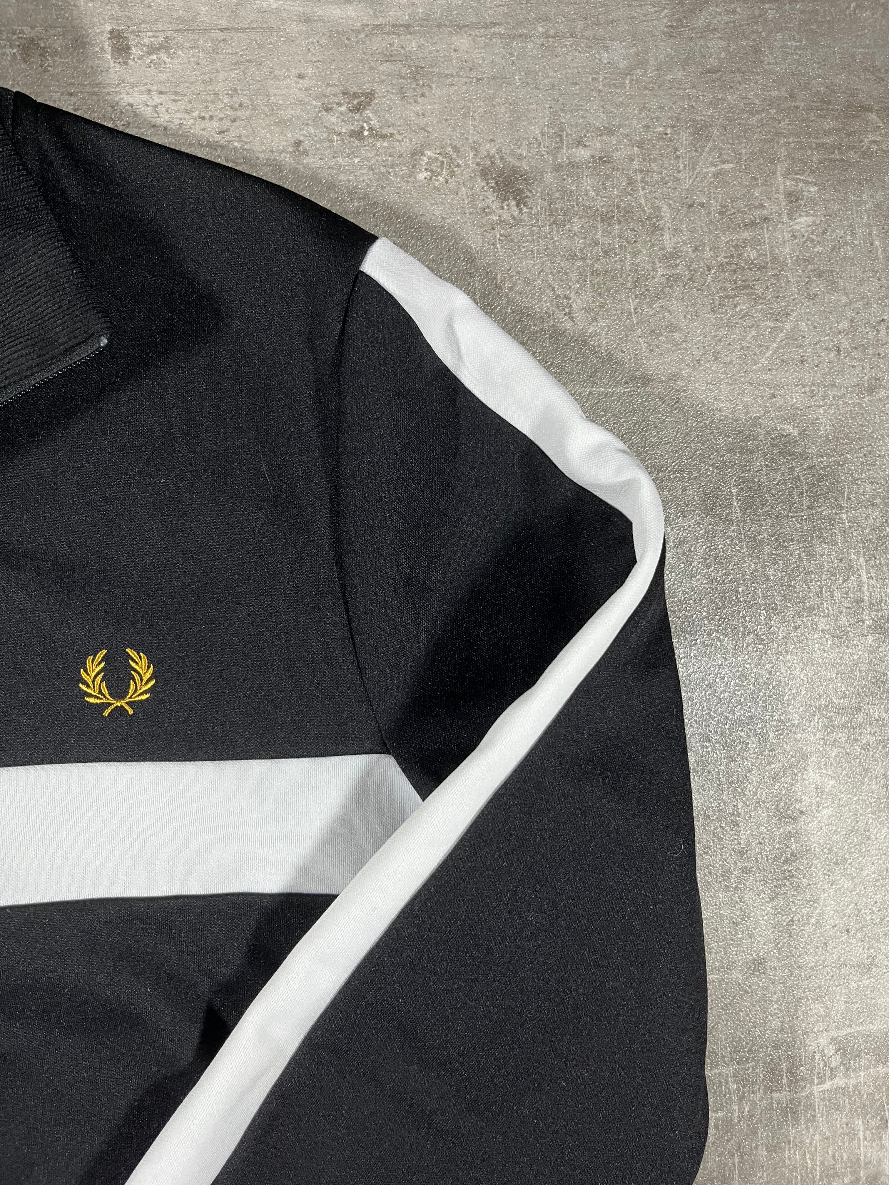 Fred Perry Trainingsjacke Taped Schwarz/ Weiß L