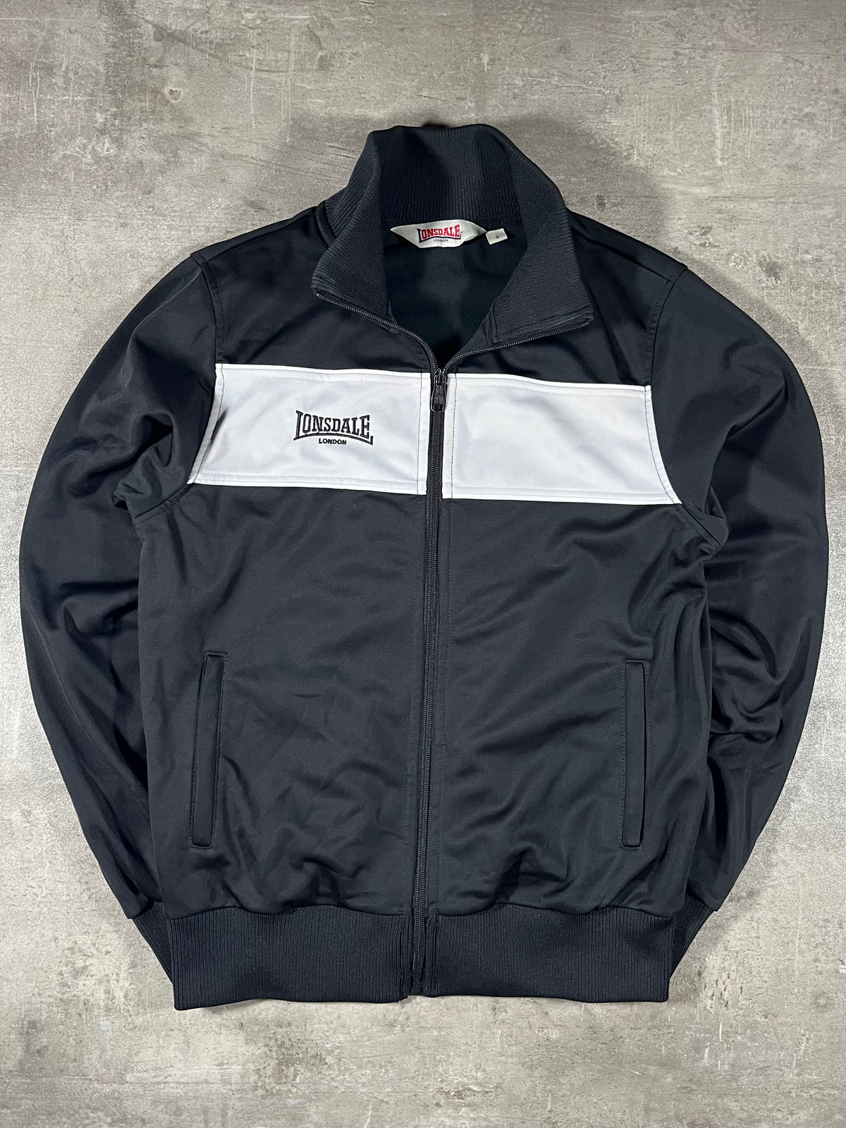 Lonsdale Trainingsjacke Schwarz/ Weiß S