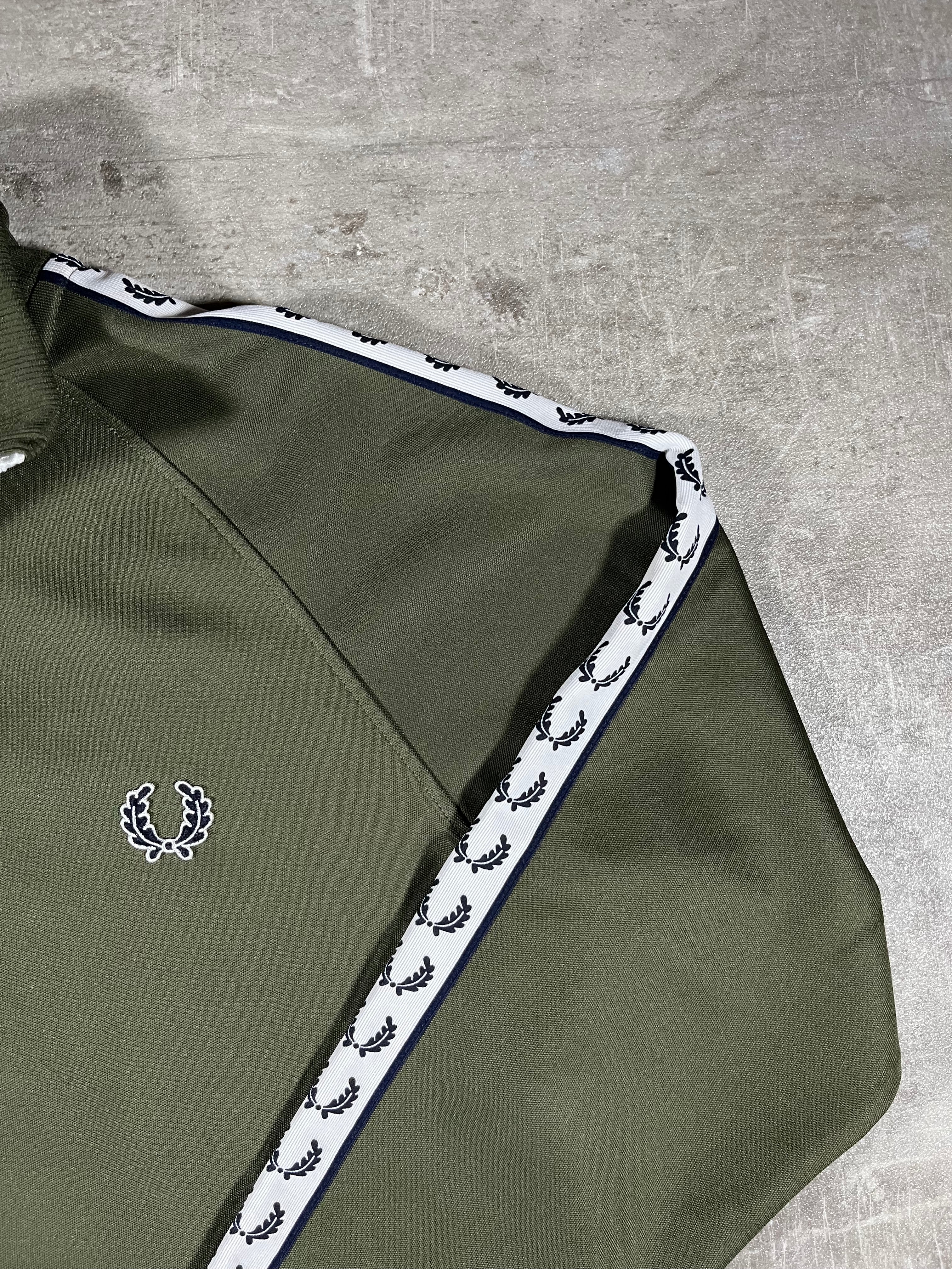 Fred Perry Vintage Trainingsjacke Taped Olivgrün L