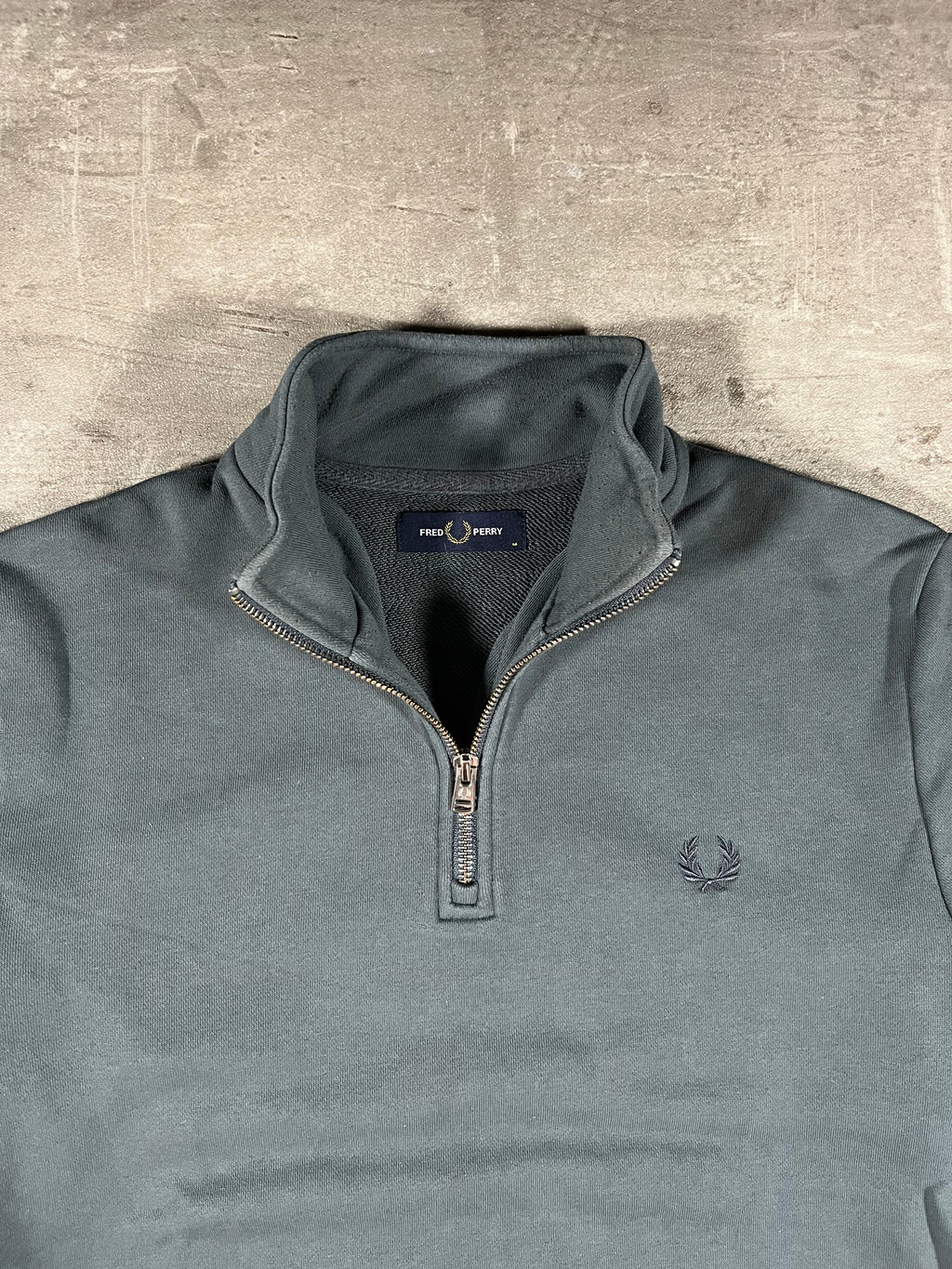 Fred Perry Half-Zip Grau/ Blau M