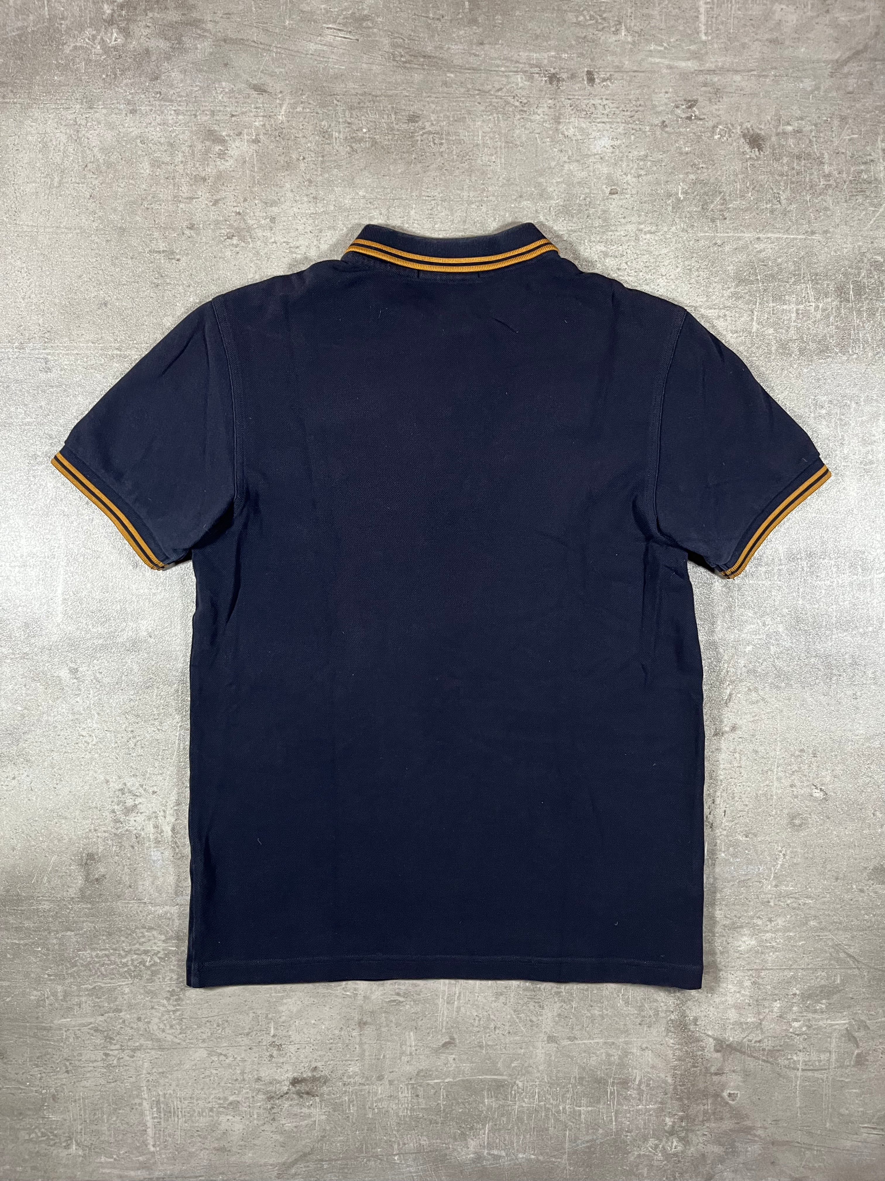 Fred Perry Poloshirt Schwarz Goldenes Logo S