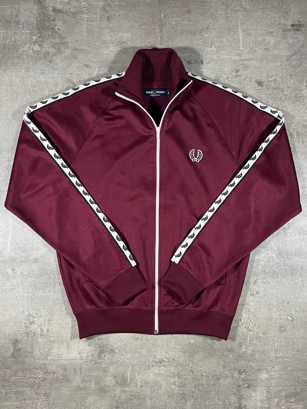 Fred Perry Vintage Trainingsjacke Taped Bordeaux S