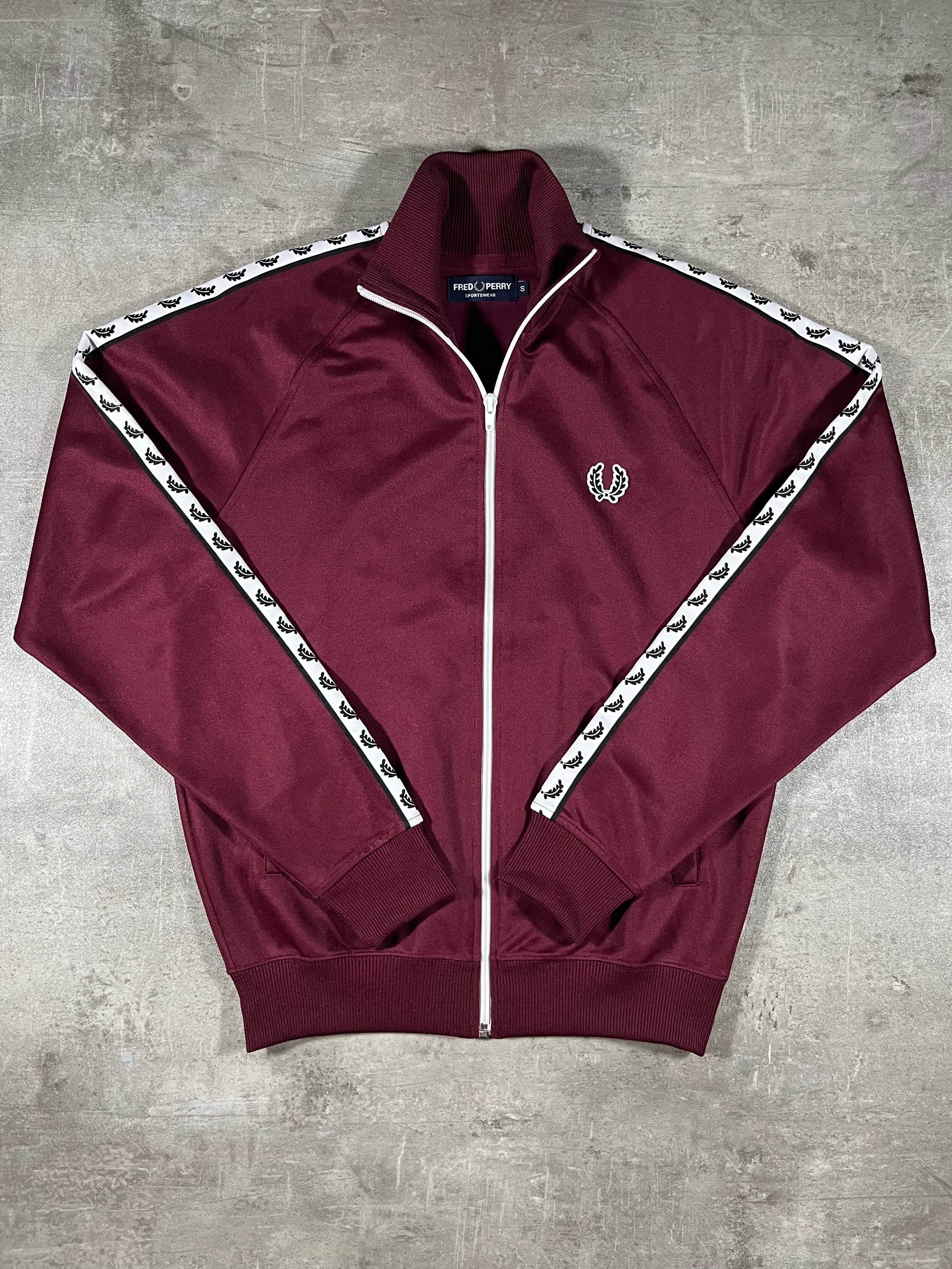 Fred Perry Vintage Trainingsjacke Taped Bordeaux S