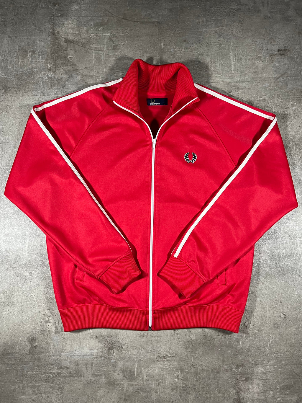 Fred Perry Vintage Trainingsjacke Taped Rot L