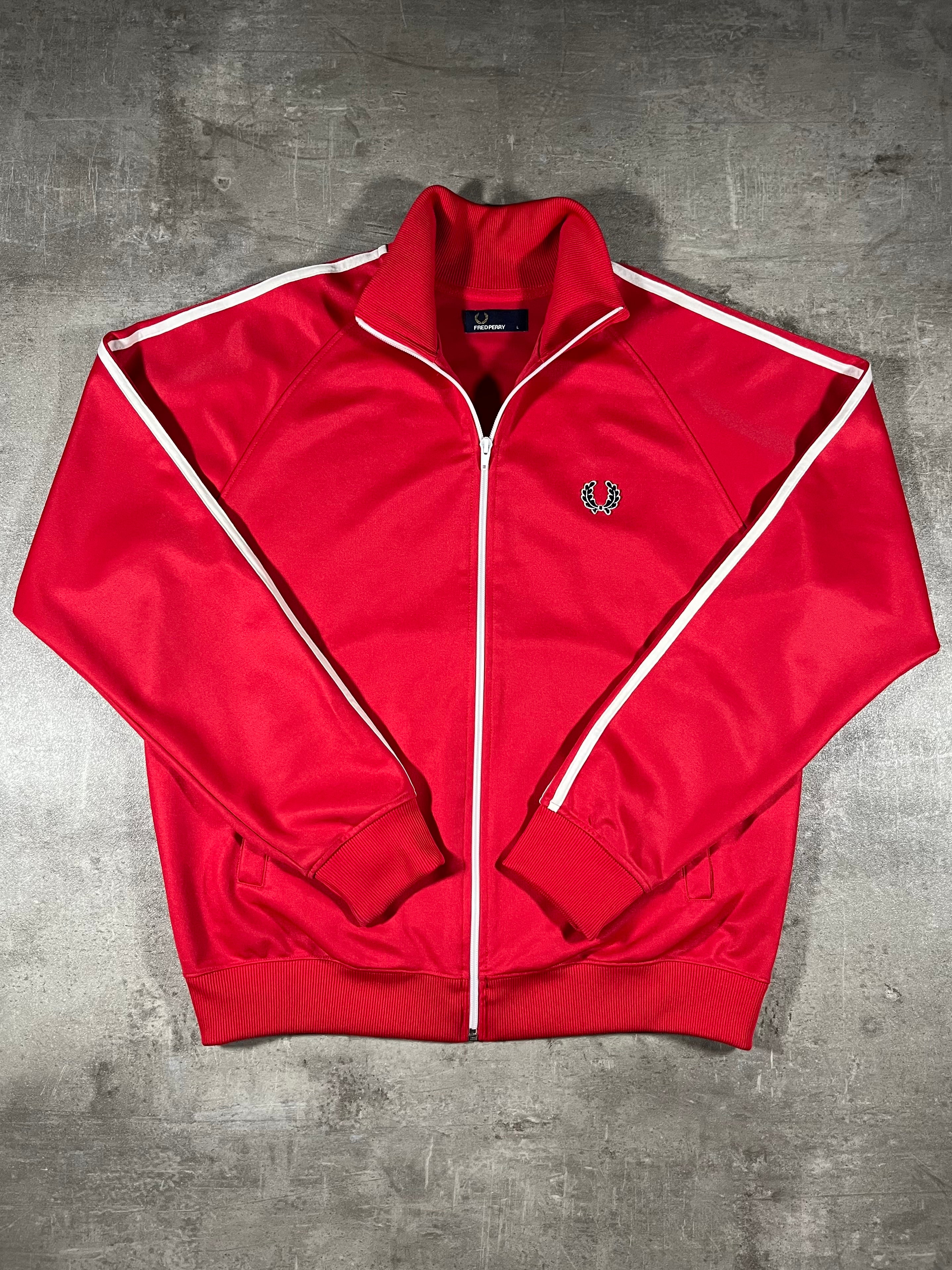 Fred Perry Vintage Trainingsjacke Taped Rot L