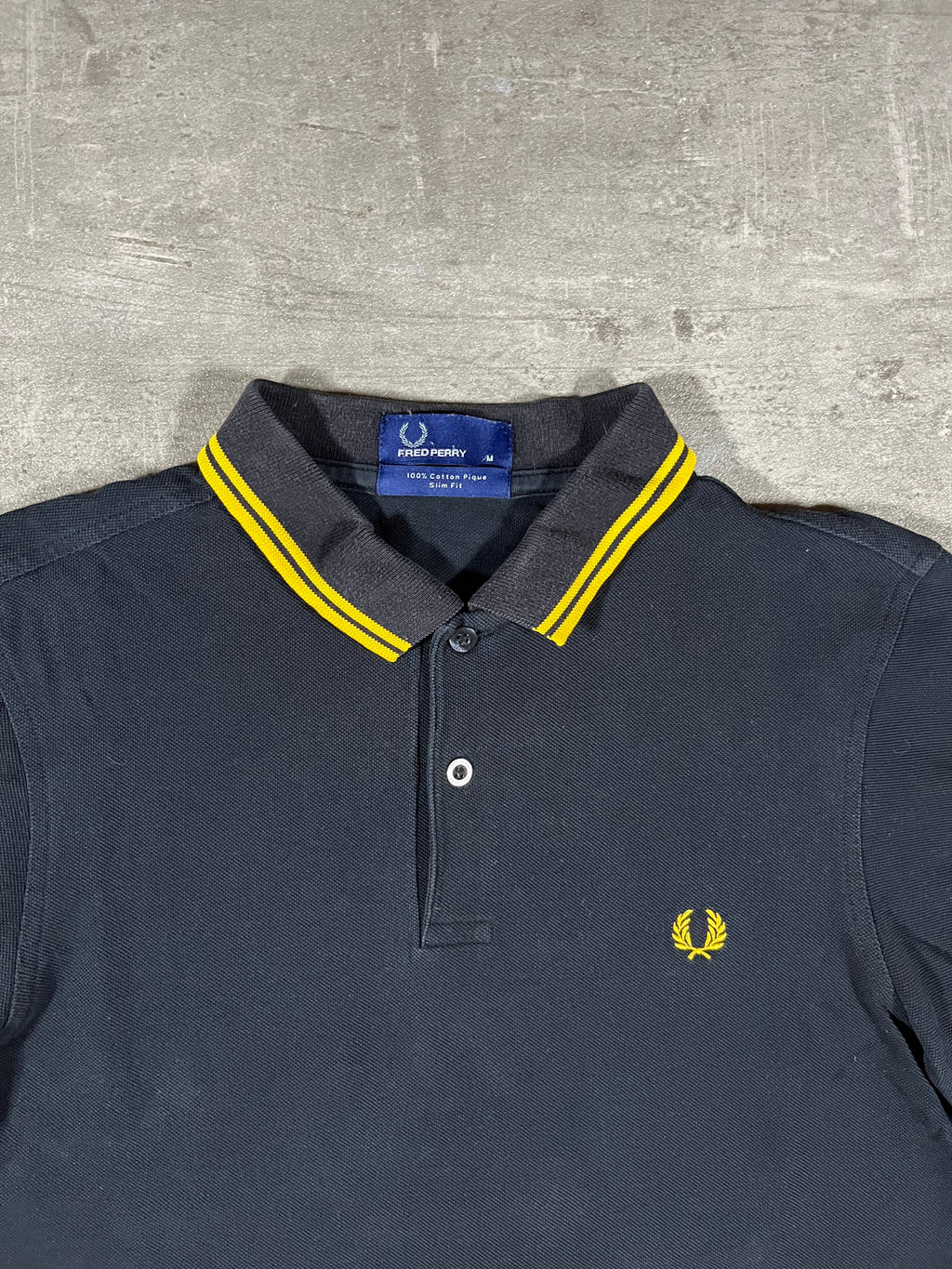Fred Perry Poloshirt Schwarz/ Gelb M