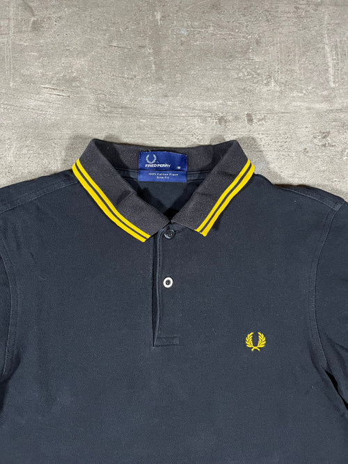 Fred Perry Poloshirt Schwarz/ Gelb M