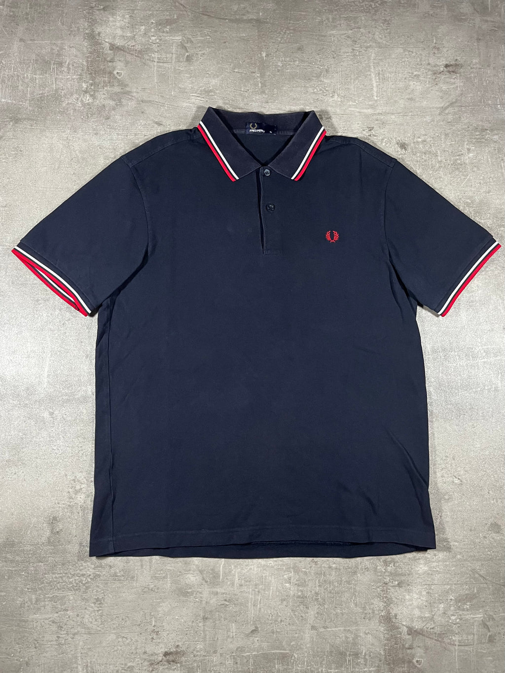 Fred Perry Poloshirt Schwarz/ Weiß/ Rot XL