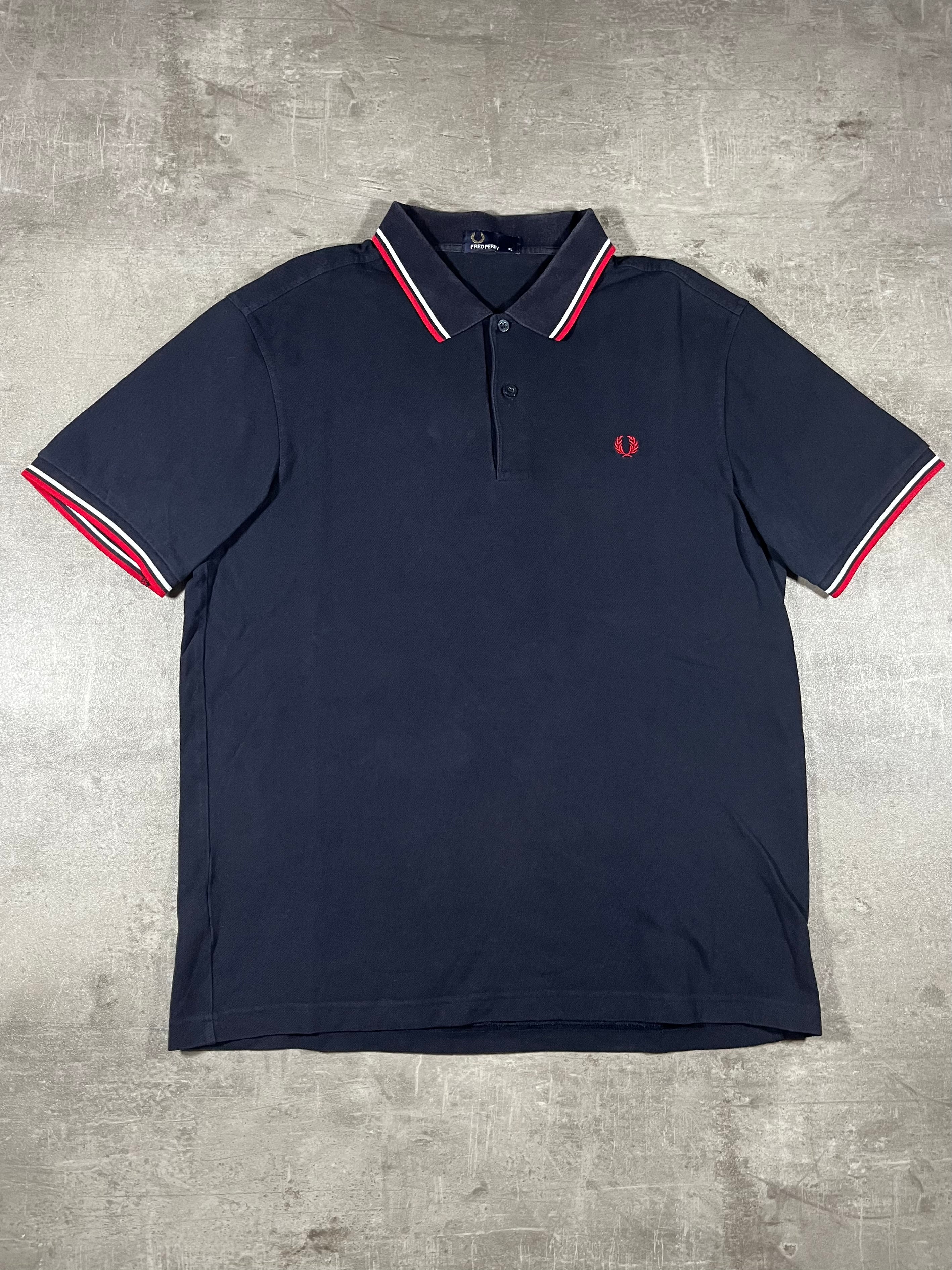 Fred Perry Poloshirt Schwarz/ Weiß/ Rot XL