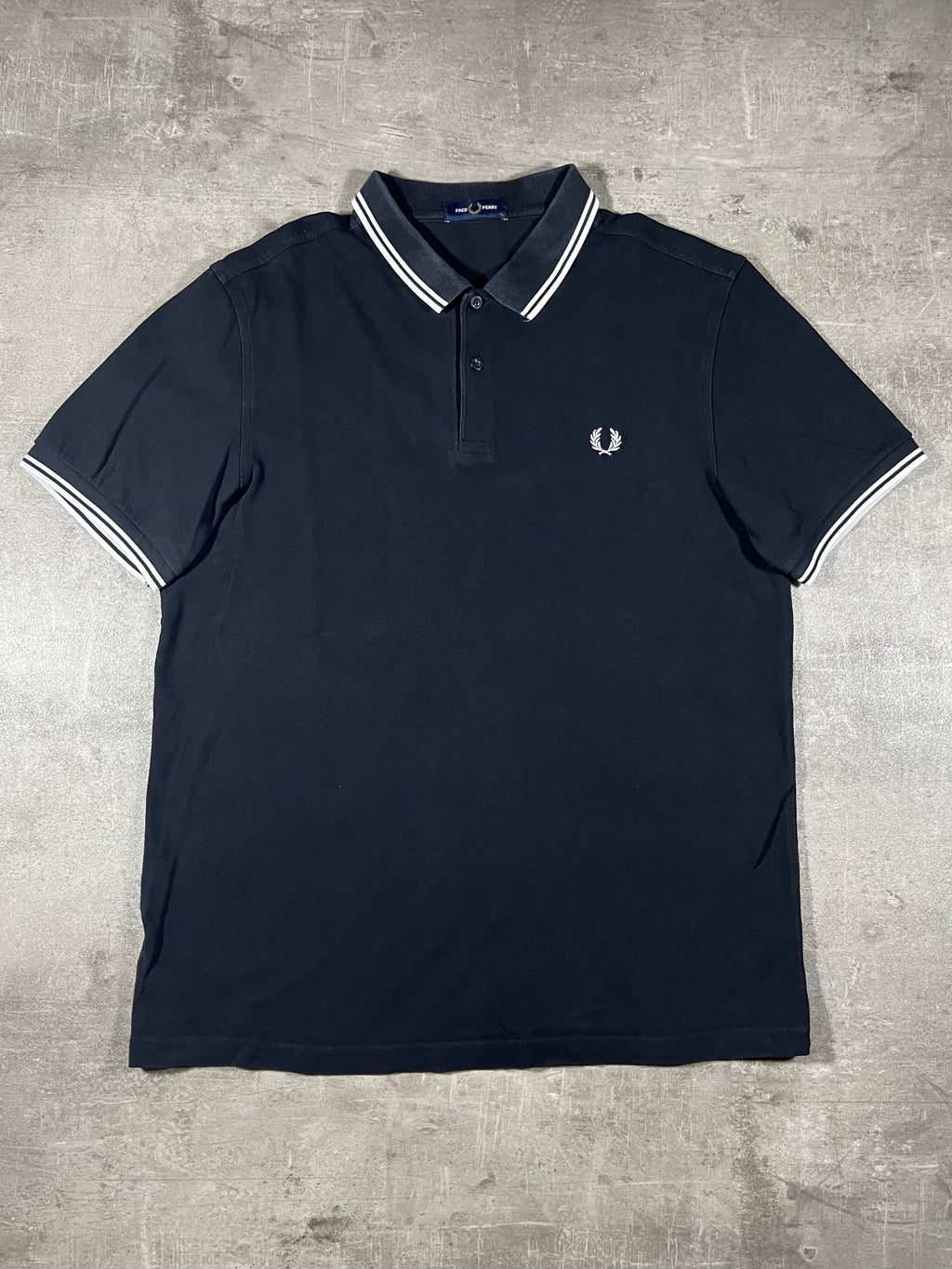 Fred Perry Poloshirt Schwarz/ Weiß XL