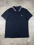 Fred Perry Poloshirt Schwarz/ Weiß XL